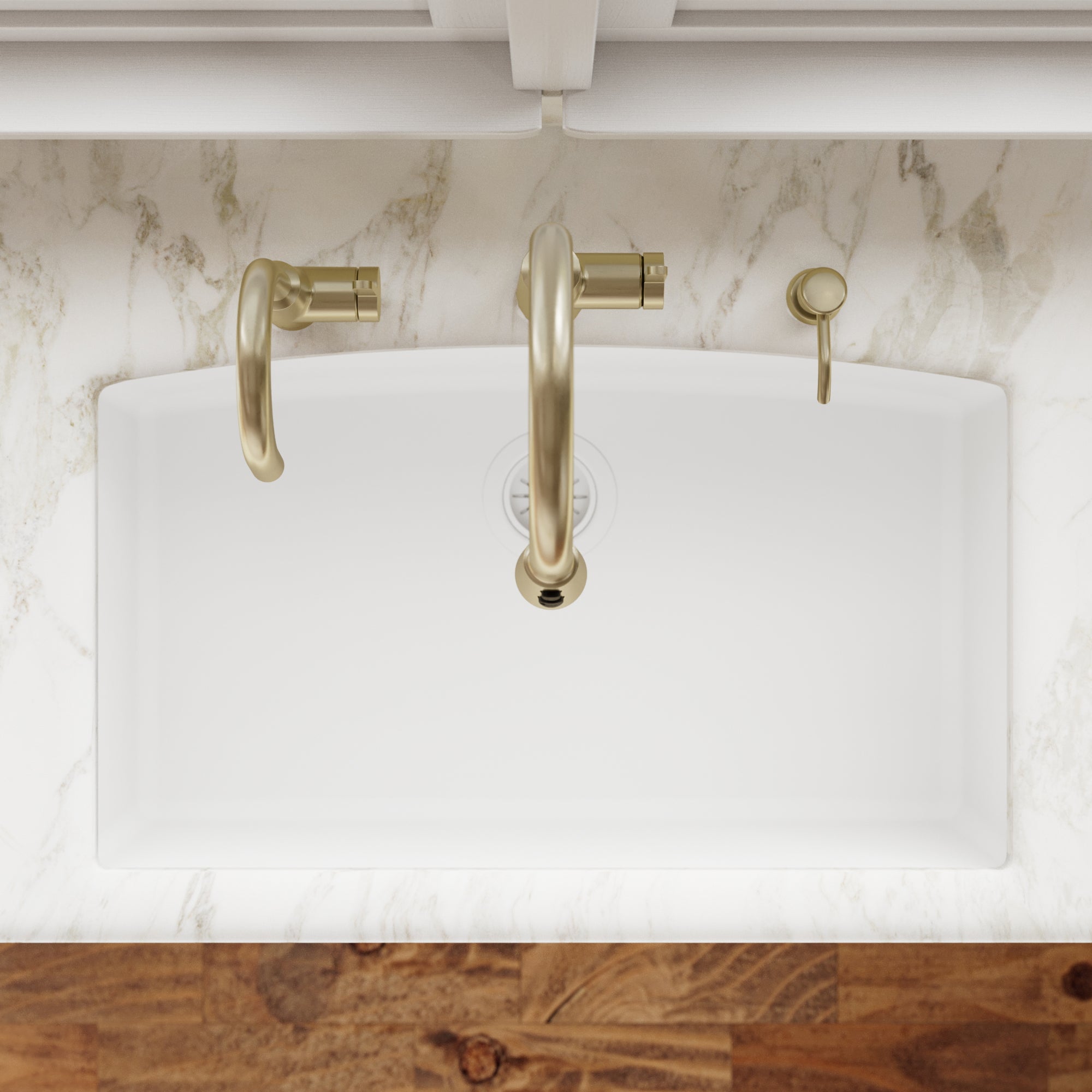 32-1/2" Undermount Large Single Bowl Quartz Composite Kitchen Sink In White
