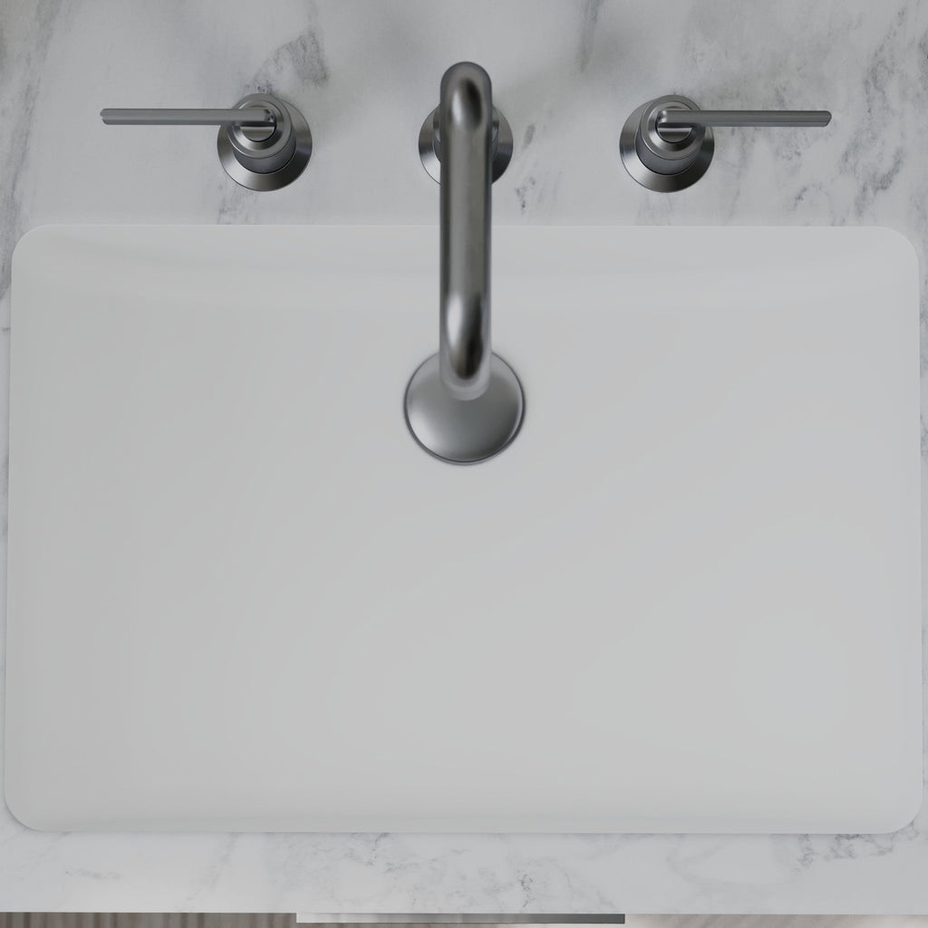 20" Seamless Undermount Quartz Composite Bathroom Sink In White