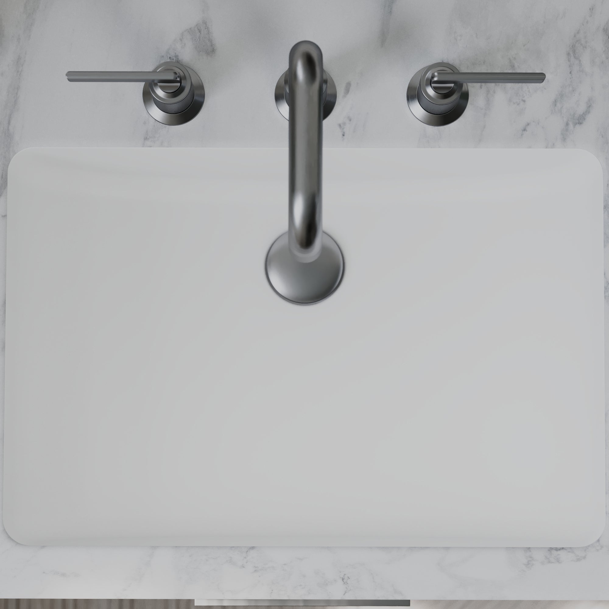 20" Seamless Undermount Quartz Composite Bathroom Sink In White