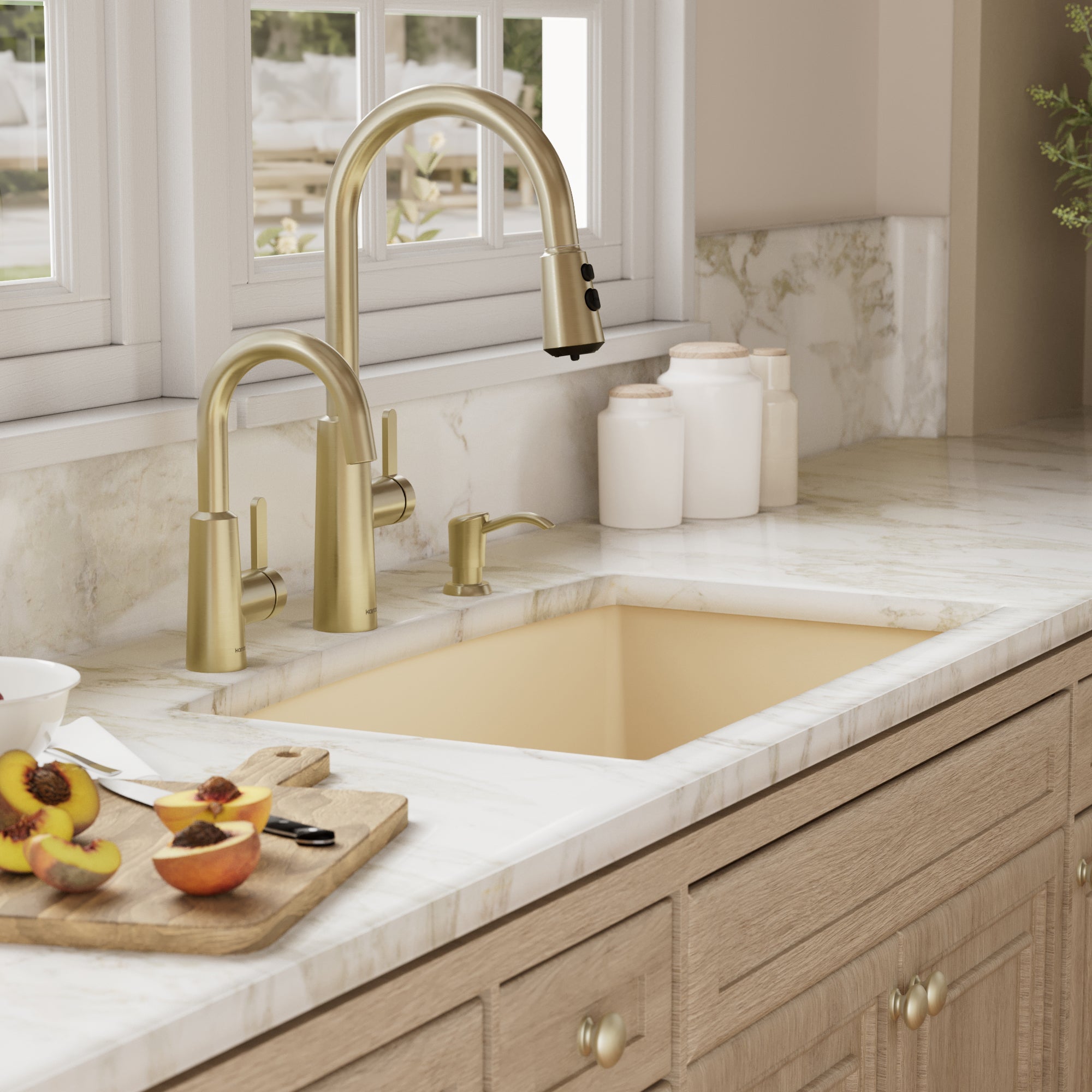 32-1/2" Undermount Large Single Bowl Quartz Composite Kitchen Sink In Bisque