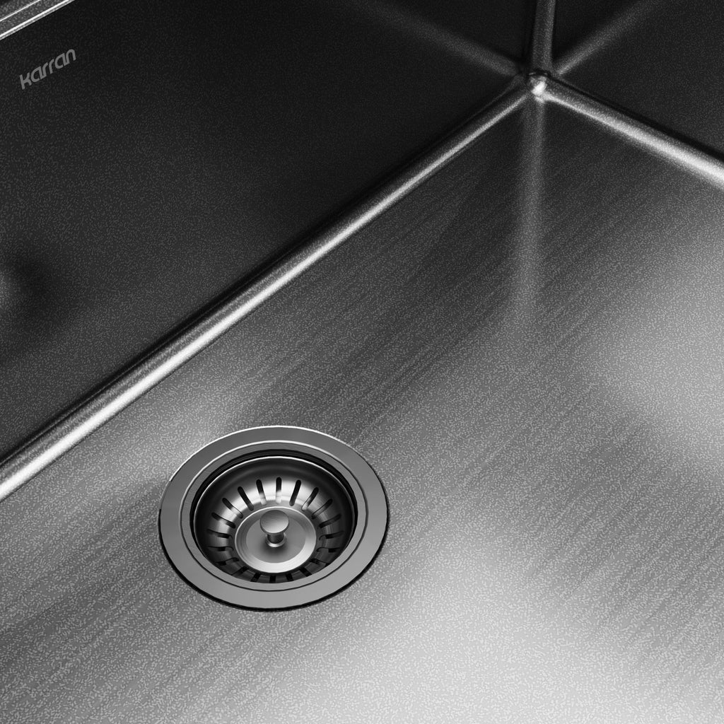 Elite 32" Undermount Workstation 16 Gauge Single Bowl Stainless Steel Kitchen Sink In Gunmetal Black