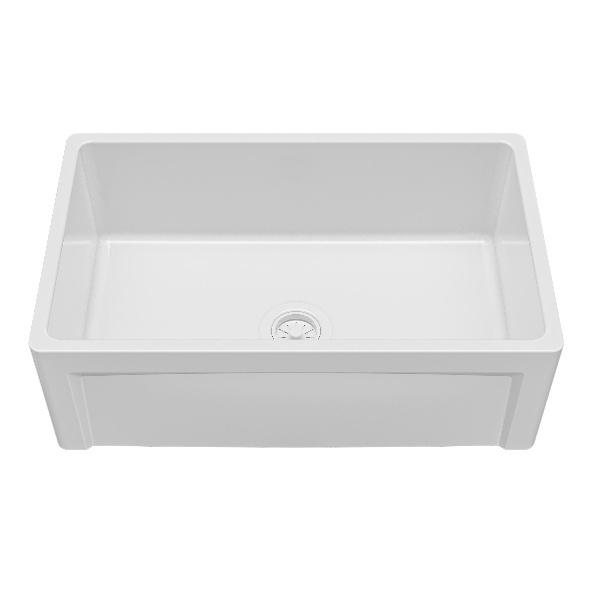 Fireclay 30" Reversible Apron Front Single Bowl Kitchen Sink In White