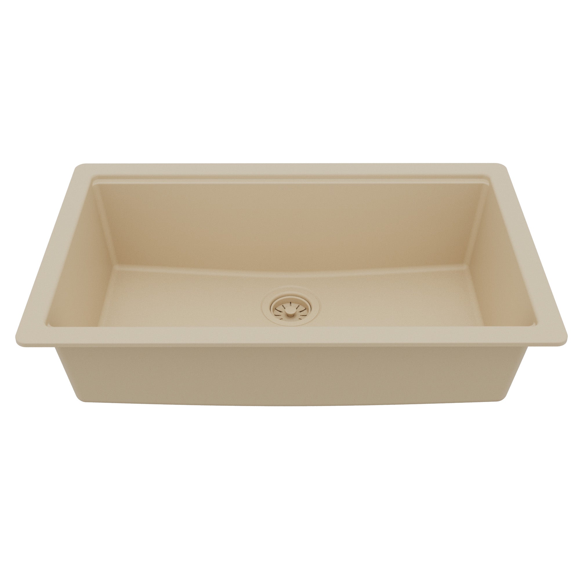 32" Undermount Single Bowl Quartz Kitchen Sink Kit In Bisque