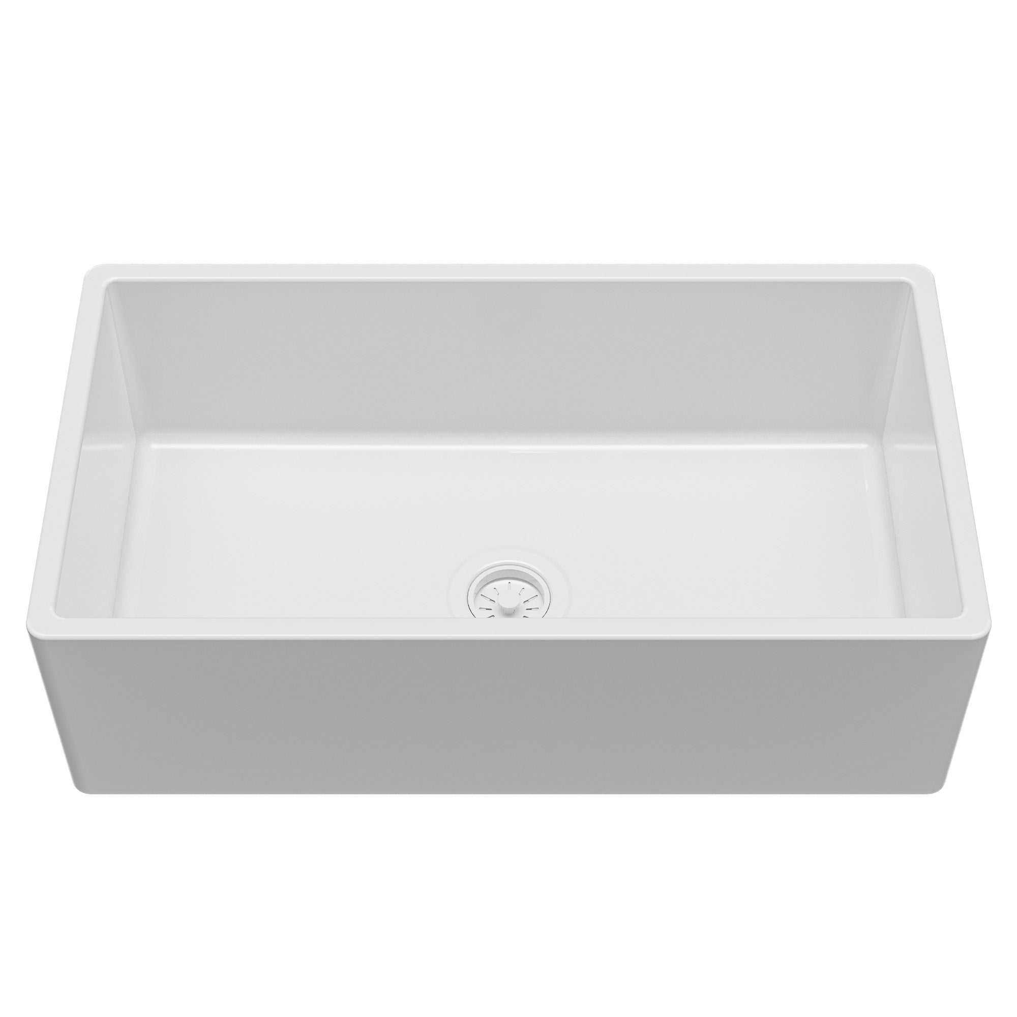 Fireclay 33" Reversible Apron Front Single Bowl Kitchen Sink In White