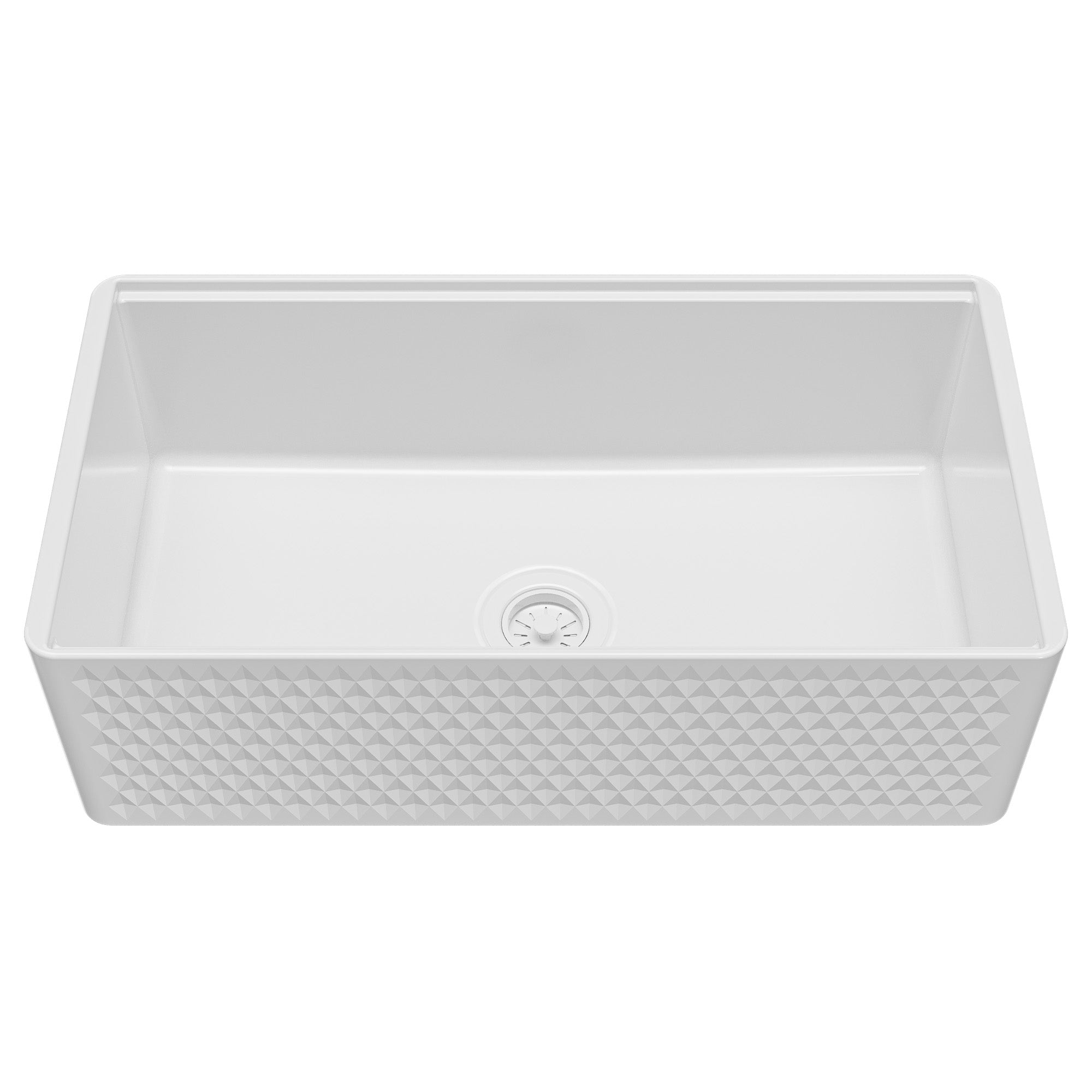 Fireclay 33" Reversible Apron Front Single Bowl Workstation Kitchen Sink In White