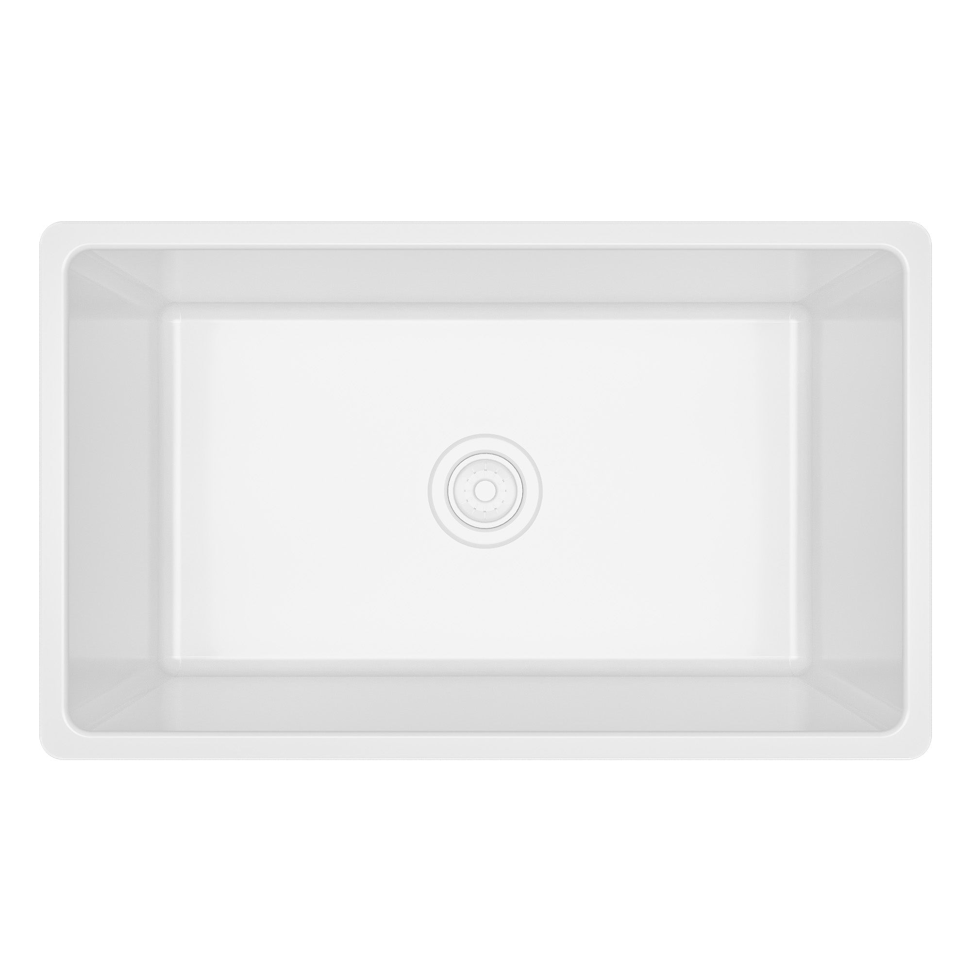 Fireclay 30" Reversible Apron Front Single Bowl Kitchen Sink In White