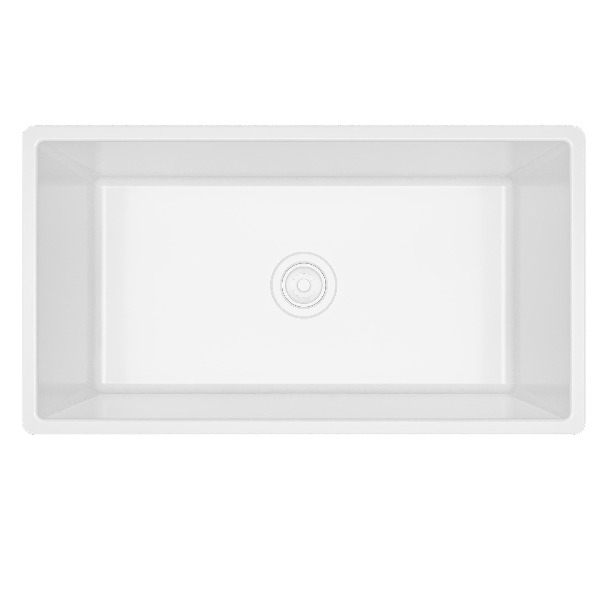Fireclay 33" Reversible Apron Front Single Bowl Kitchen Sink In White
