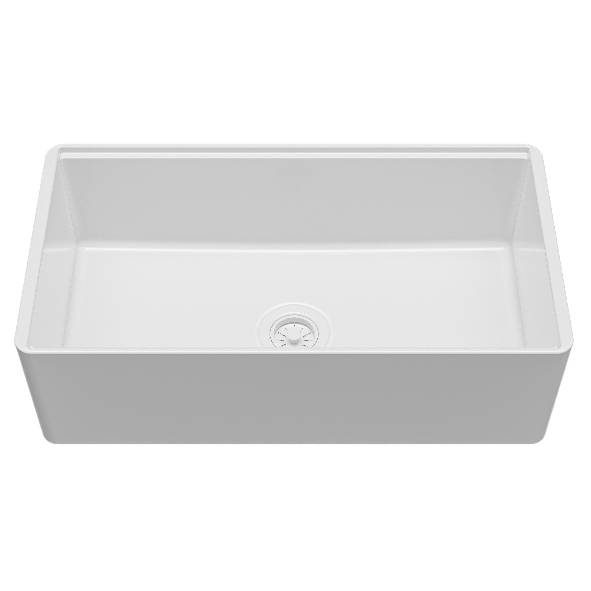 Fireclay 33" Reversible Apron Front Single Bowl Workstation Kitchen Sink In White
