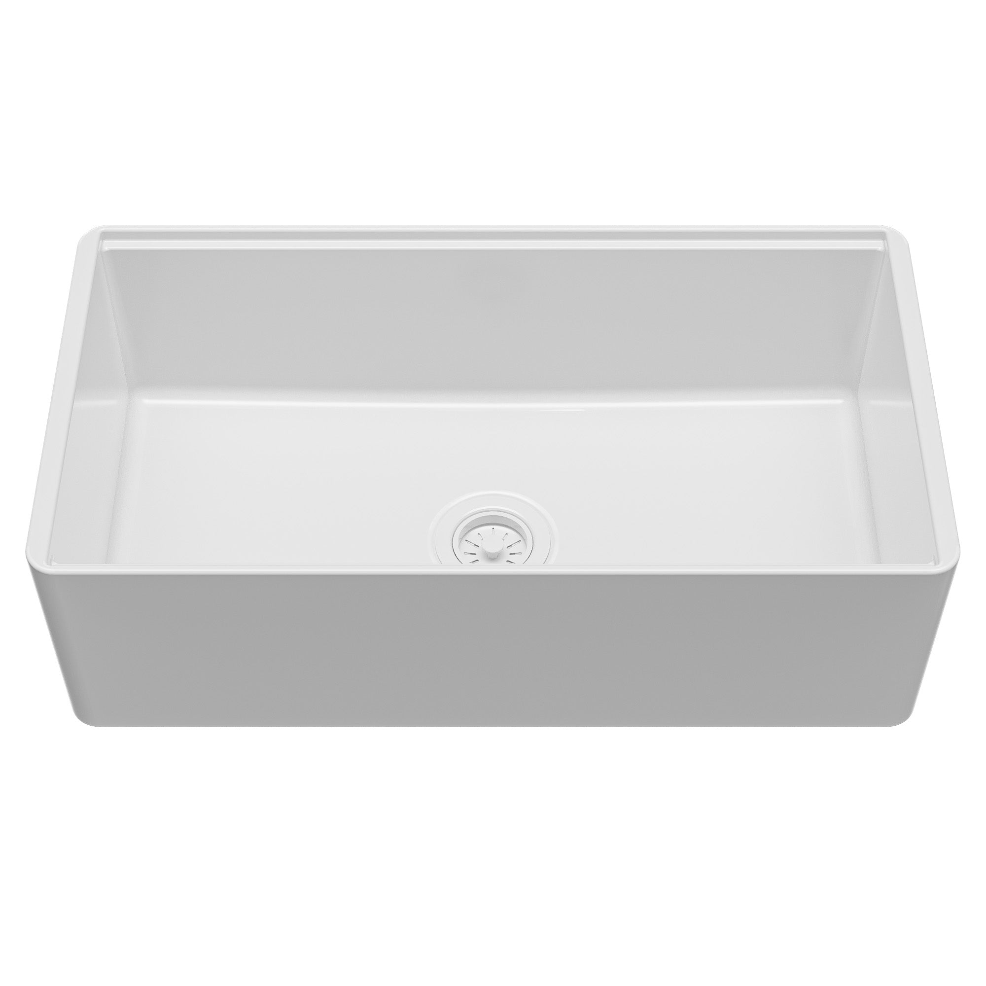 Fireclay 33" Reversible Apron Front Single Bowl Workstation Kitchen Sink In White