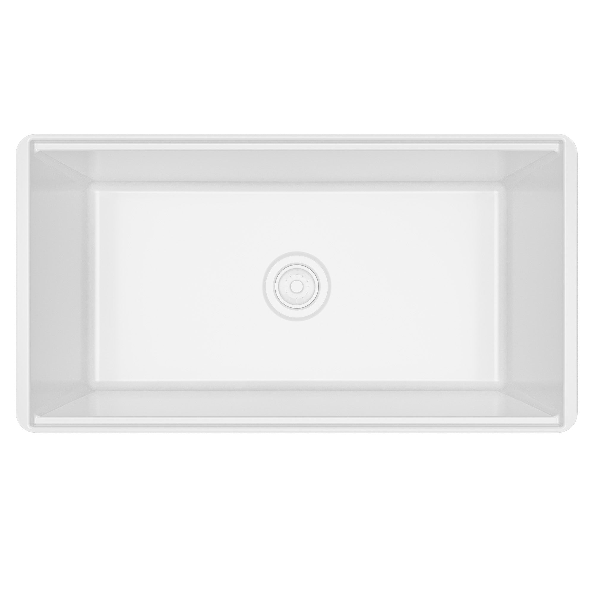 Fireclay 33" Reversible Apron Front Single Bowl Workstation Kitchen Sink In White