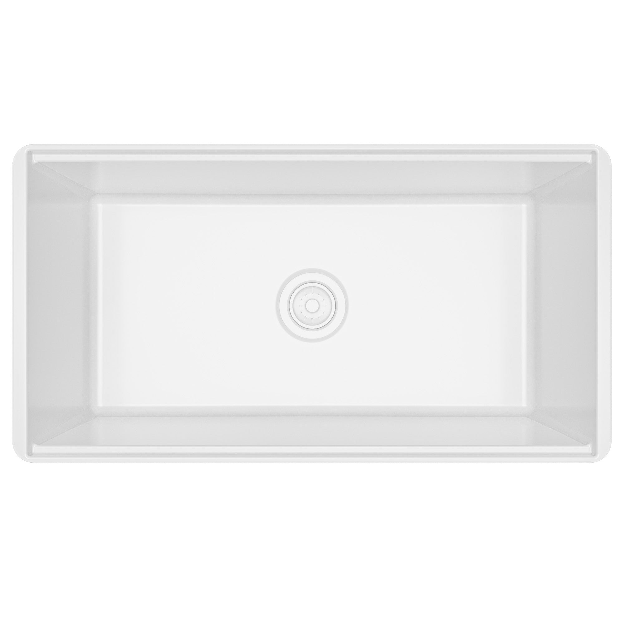 Fireclay 33" Reversible Apron Front Single Bowl Workstation Kitchen Sink In White