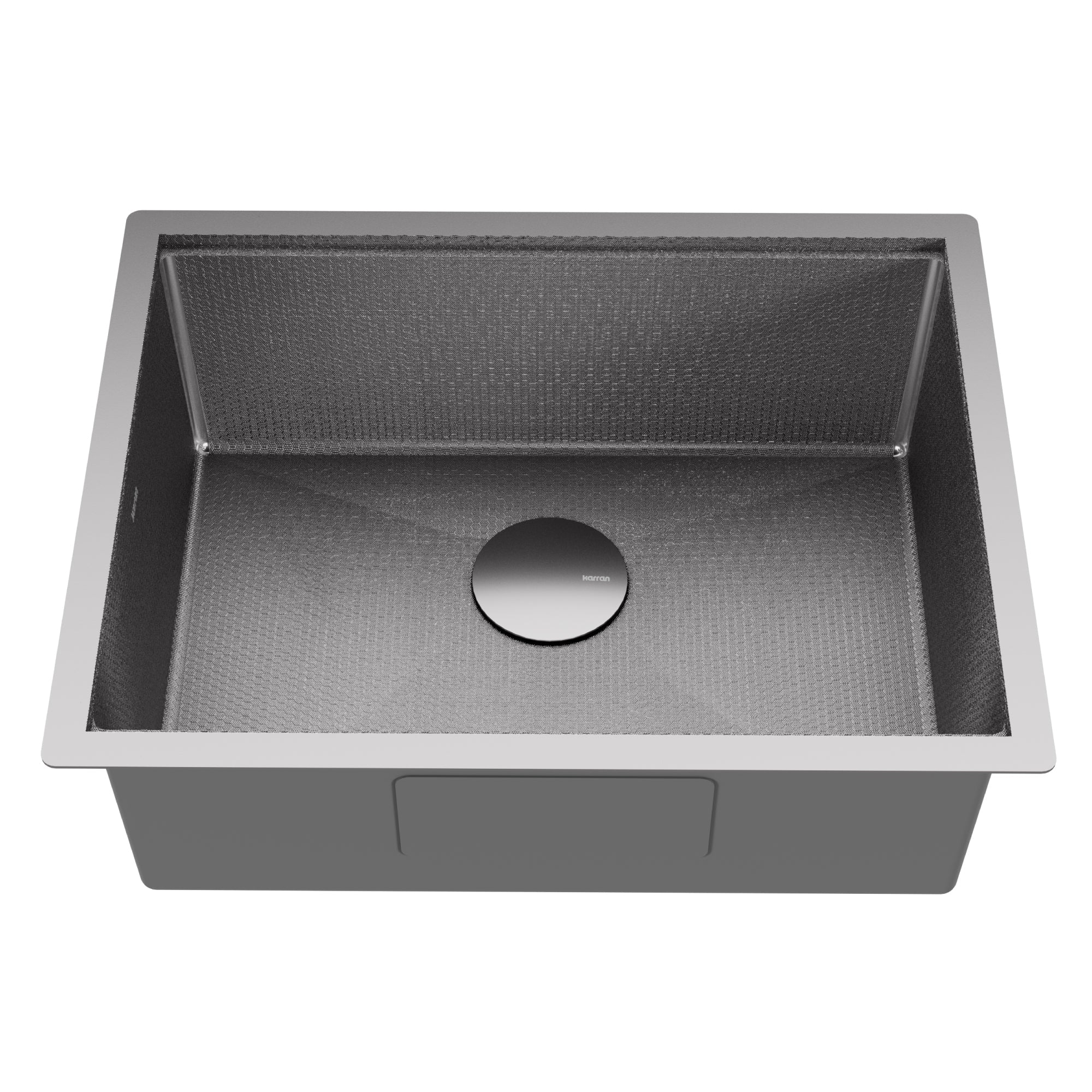 Matrix 24" Undermount Workstation 16 Gauge Single Bowl Stainless Steel Kitchen Sink In Gunmetal Grey with Accessories