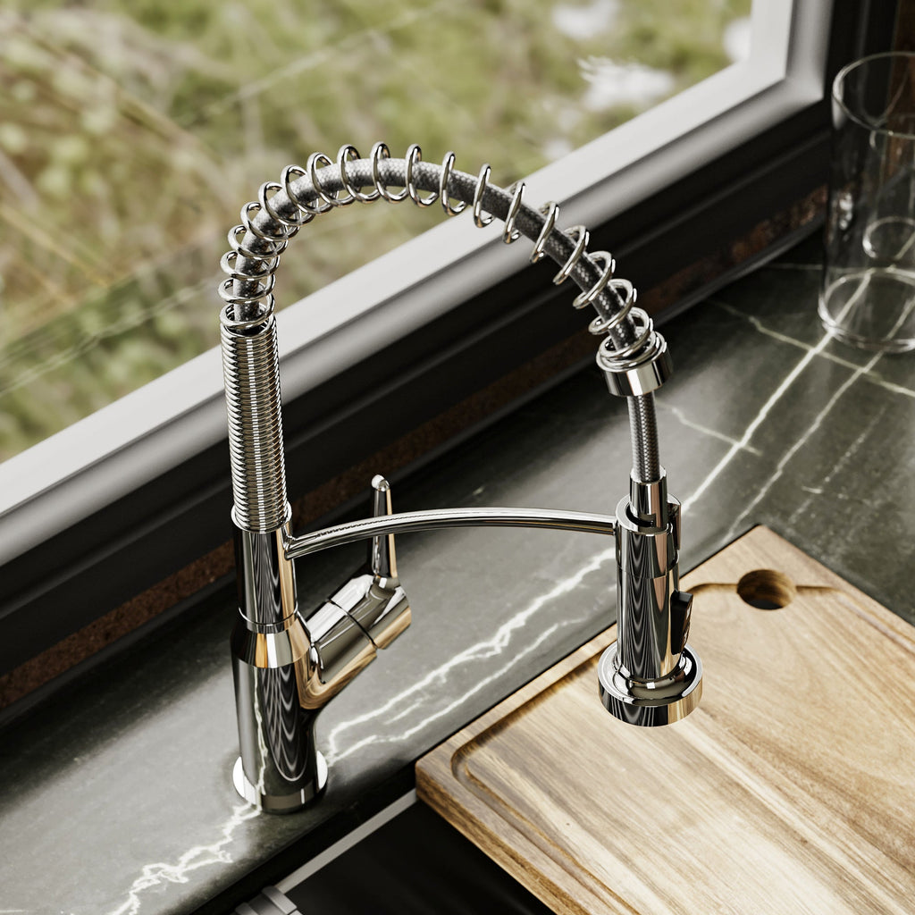 Scottsdale Single Hole Single Handle Pull-Down Sprayer Commercial Style Kitchen Faucet In Chrome