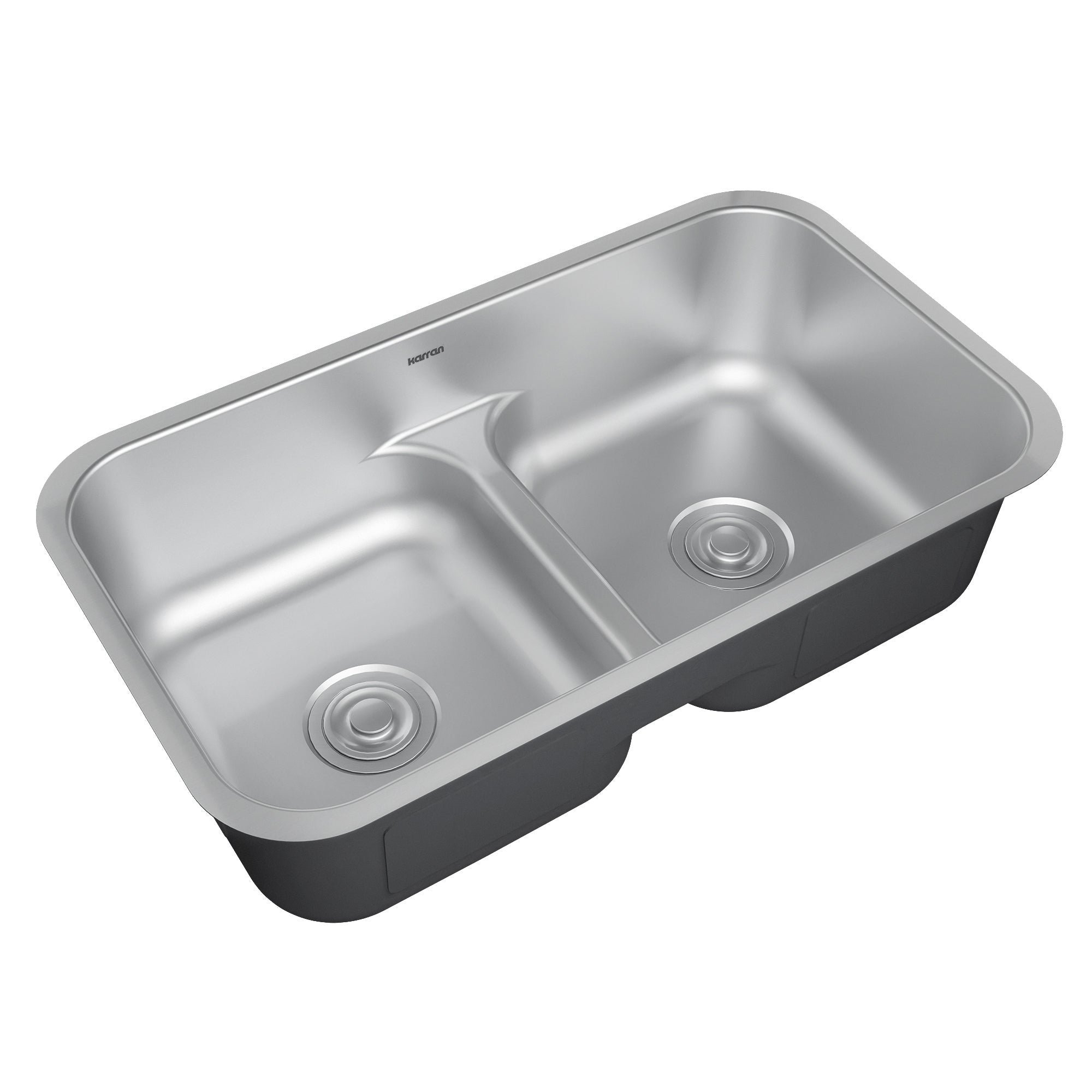 Profile 32" Undermount 18 Gauge Low Divider Double Bowl Stainless Steel Kitchen Sink with Accessories