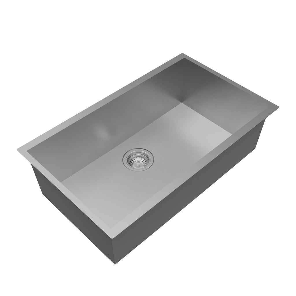 Fusion 31" Undermount Workstation 18 Gauge Single Bowl Stainless Steel Sink with Accessories