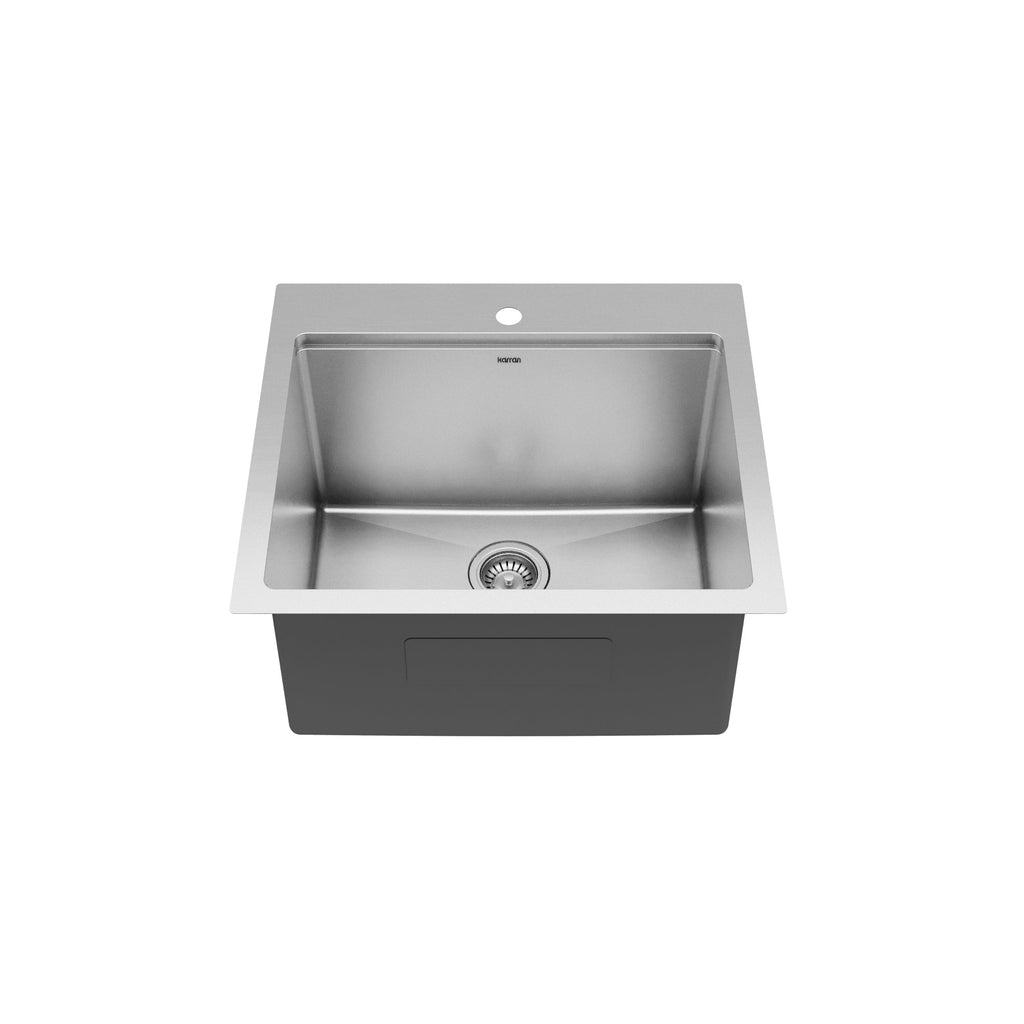 Elite 25" Top Mount Single Bowl Stainless Steel Workstation Laundry Sink