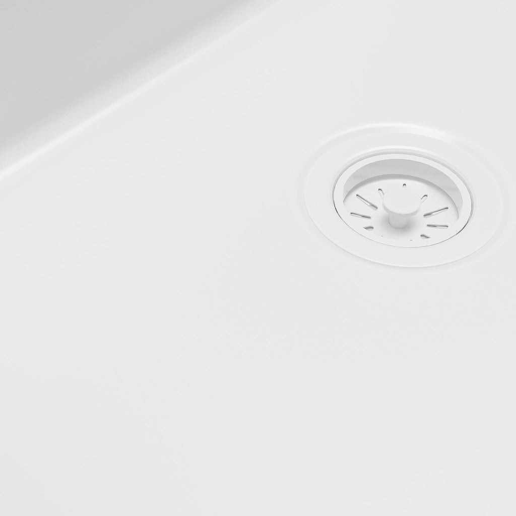 Fireclay 30" Reversible Apron Front Single Bowl Workstation Kitchen Sink In White