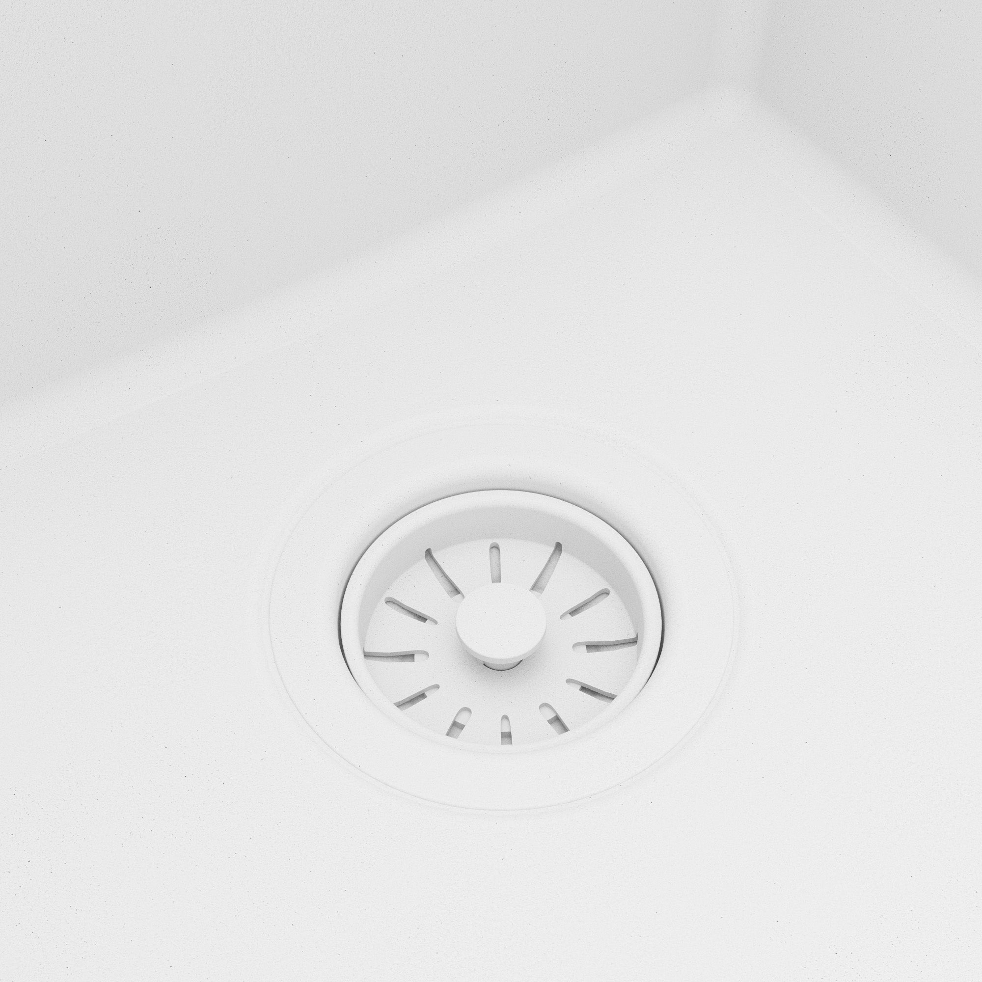 33" Top Mount Double Bowl Quartz Kitchen Sink Kit In White