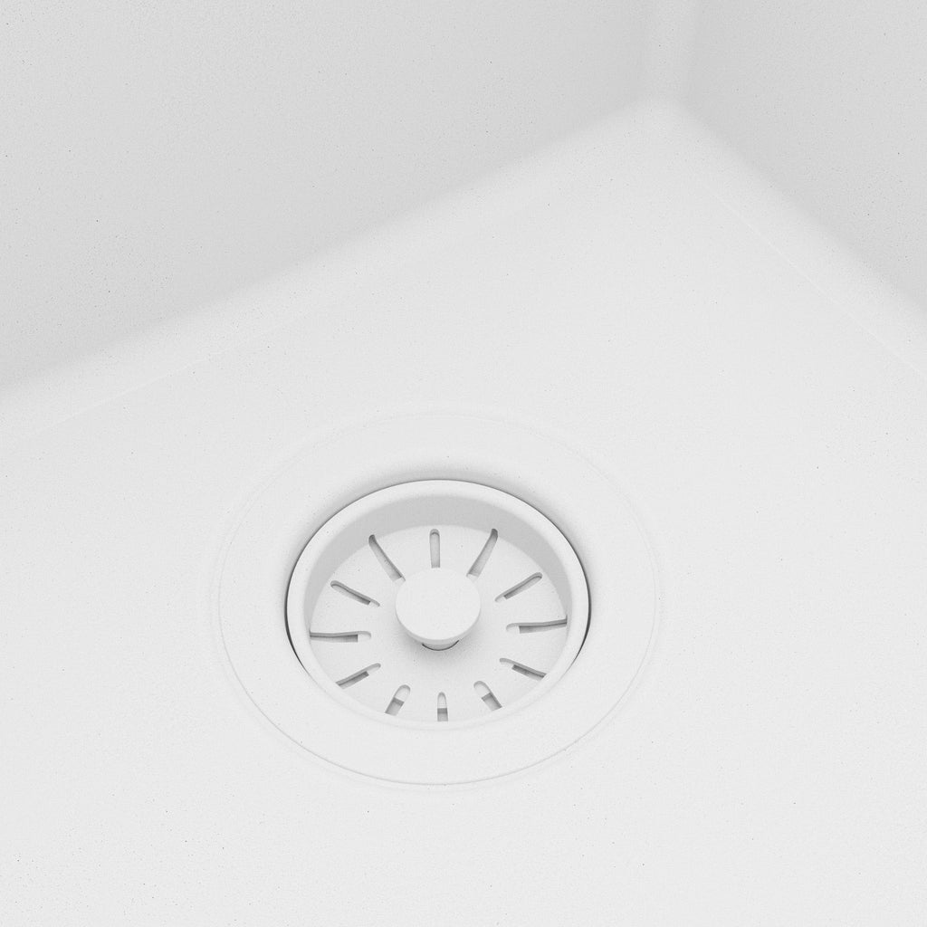 32" Undermount Double Bowl Quartz Kitchen Sink Kit In White