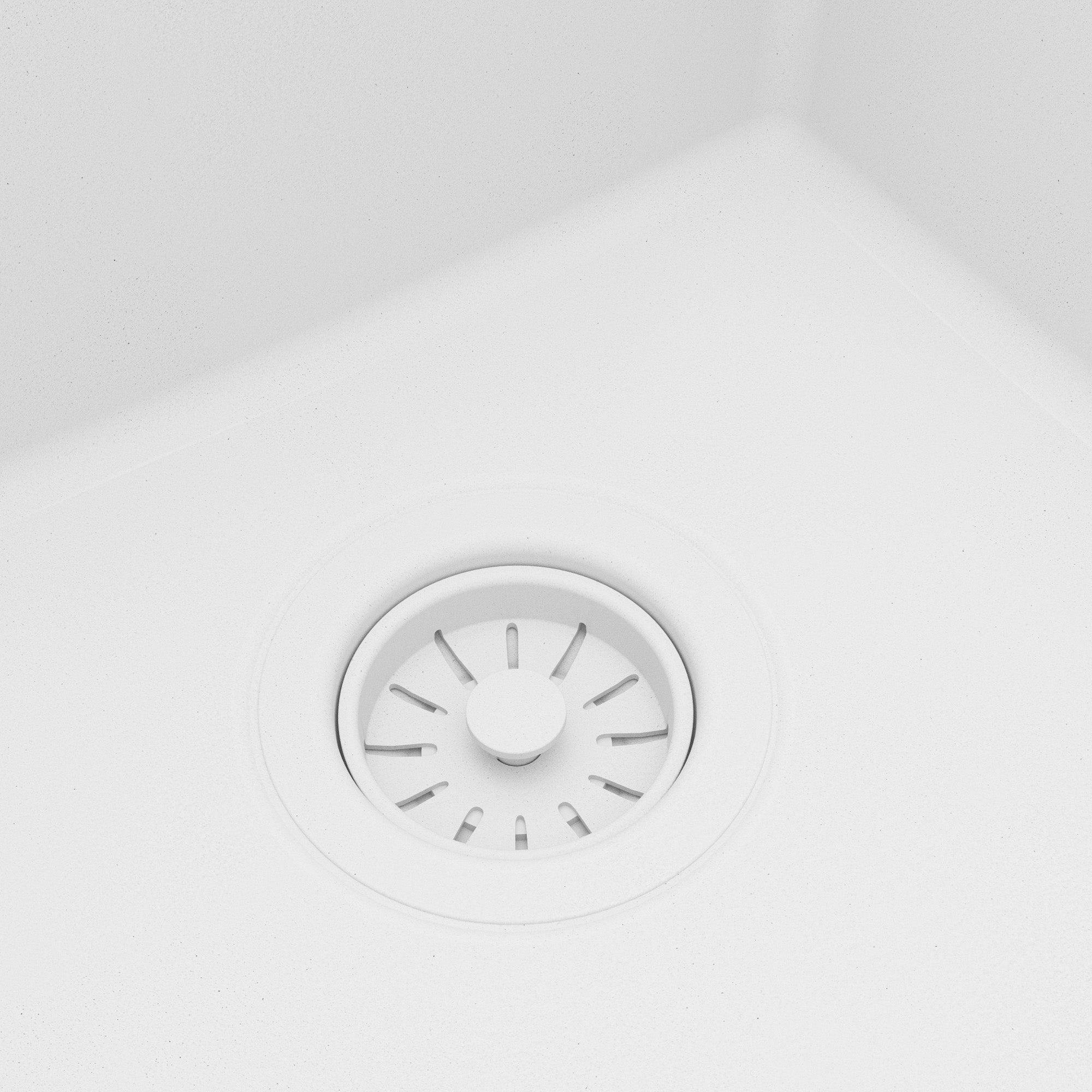 32" Undermount Double Bowl Quartz Kitchen Sink Kit In White