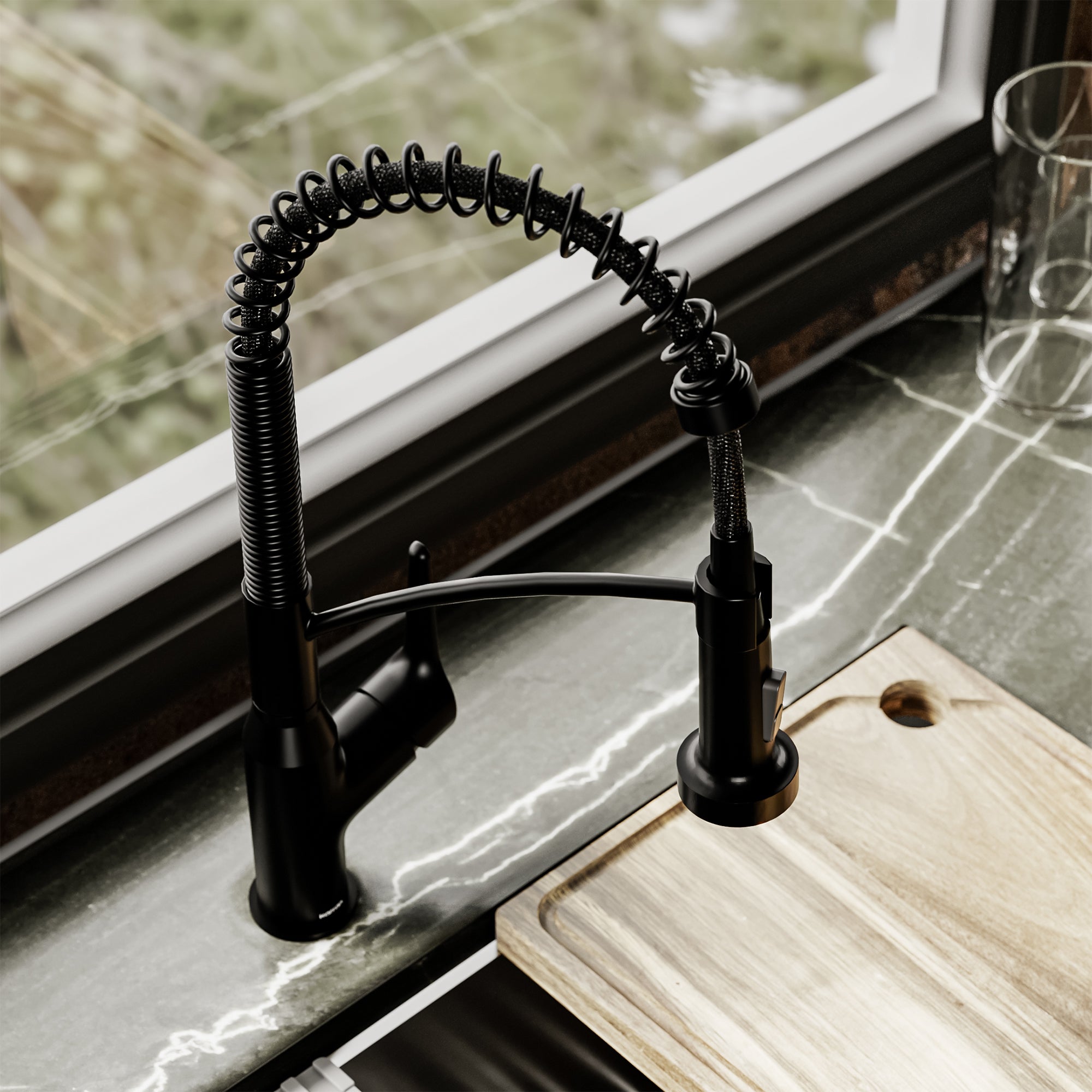 Scottsdale Single Hole Single Handle Pull-Down Sprayer Kitchen Faucet In Matte Black