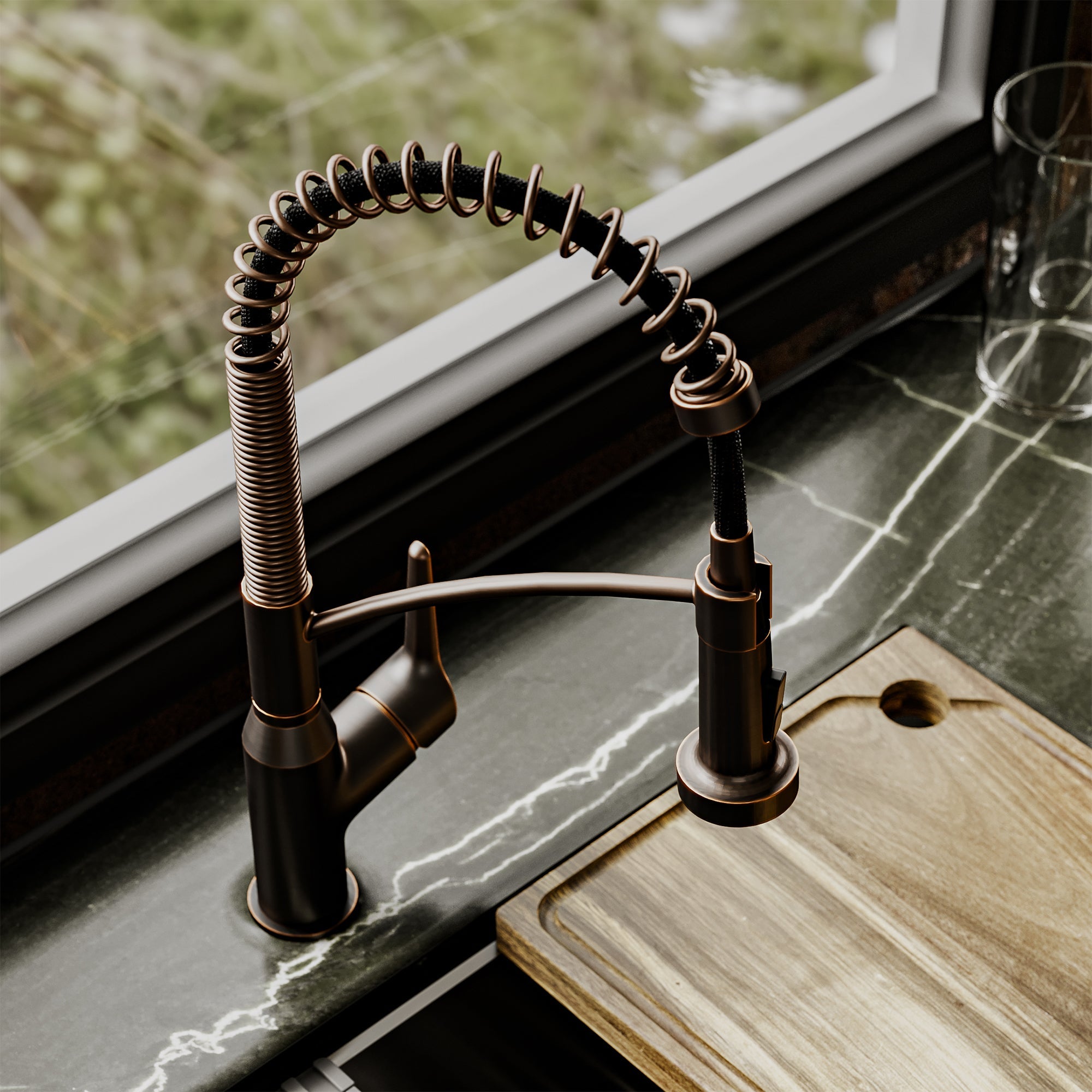 Scottsdale Single Hole Single Handle Pull-Down Sprayer Kitchen Faucet In Oil-Rubbed Bronze