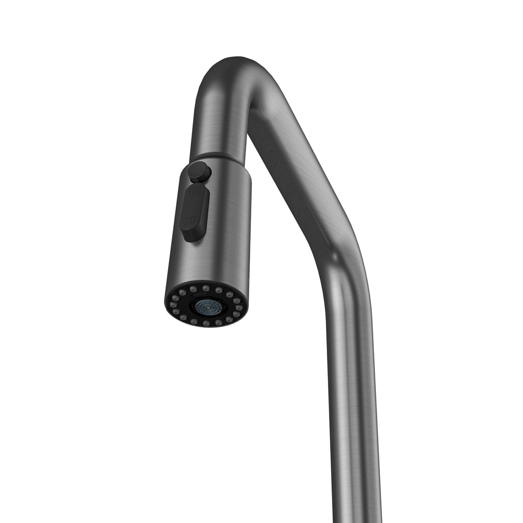 Stalbridge Single Handle Pull-Down Sprayer Kitchen Faucet In Spot-Free Gunmetal Grey