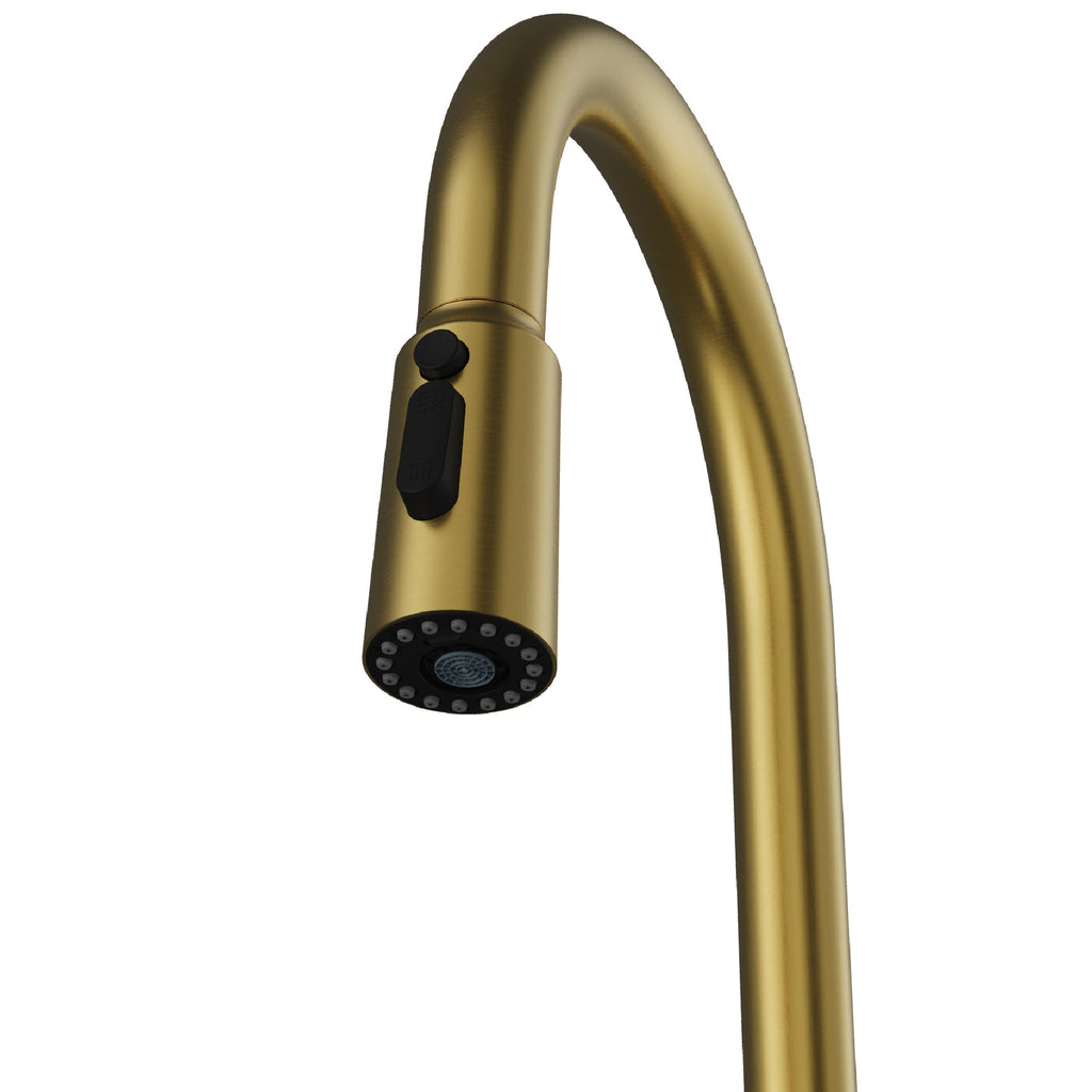 Stalbridge Single Handle Pull-Down Sprayer Kitchen Faucet In Spot-Free Brushed Gold