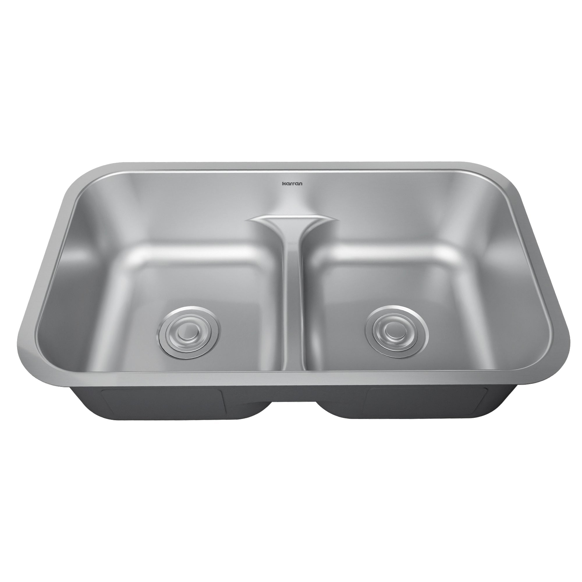 Profile 32" Undermount 18 Gauge Low Divider Double Bowl Stainless Steel Kitchen Sink with Accessories