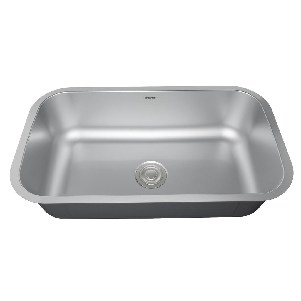 Profile 32" Undermount 18 Gauge Single Bowl Stainless Steel Kitchen Sink with Accessories