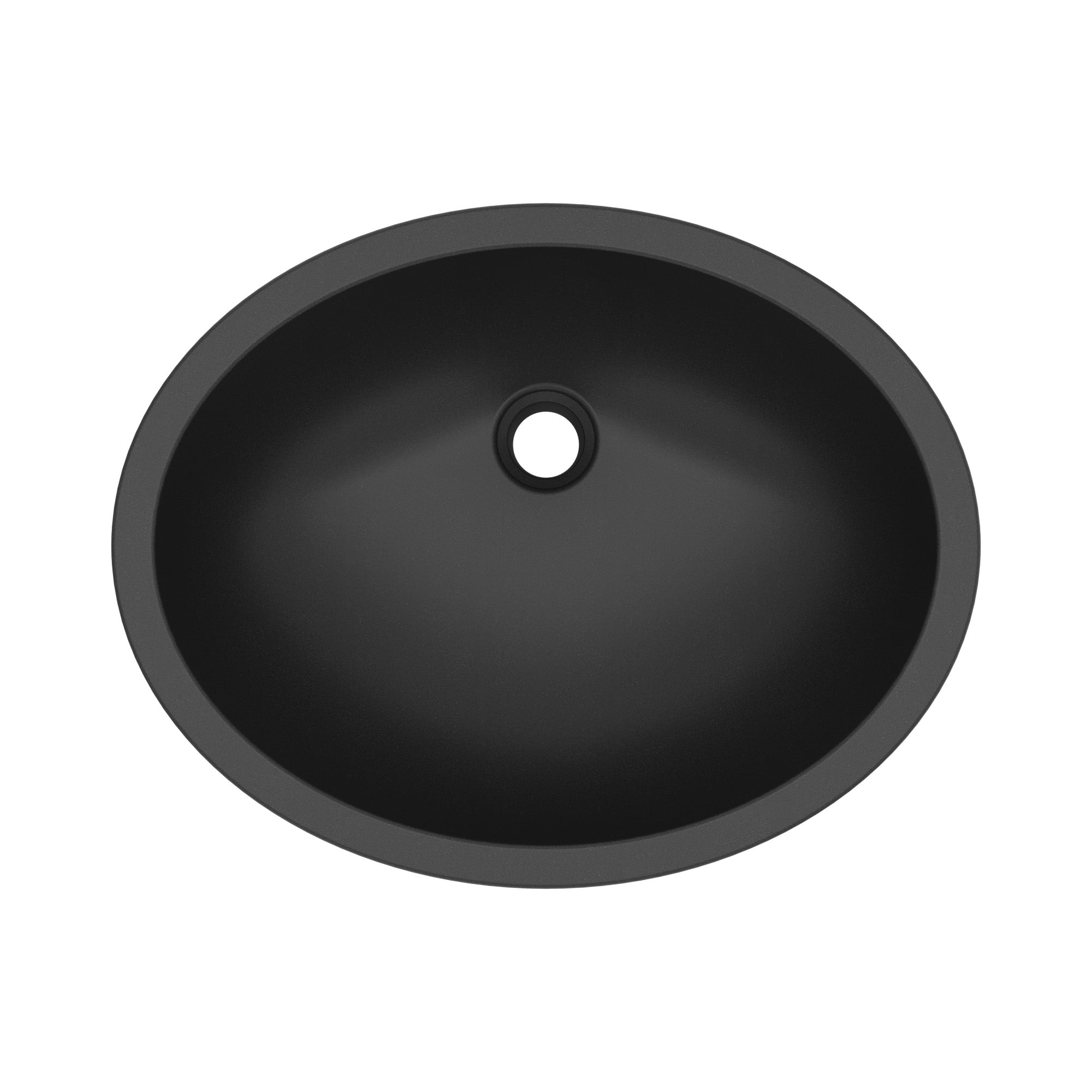 19" Seamless Undermount Quartz Composite Bathroom Sink In Black