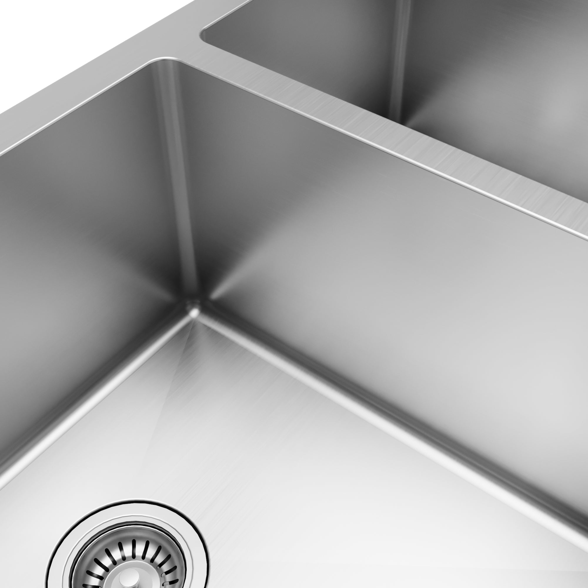 Elite 33" Apron Front 16 Gauge Double Offset Bowl Stainless Steel Kitchen Sink with Accessories