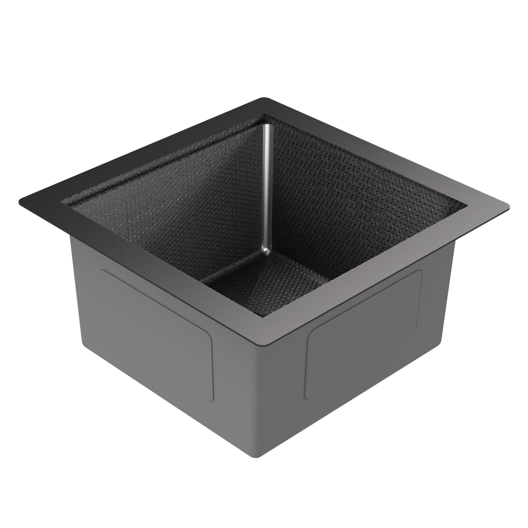 Matrix 17" Undermount Workstation 16 Gauge Single Bowl Stainless Steel Sink In Gunmetal Grey with Accessories