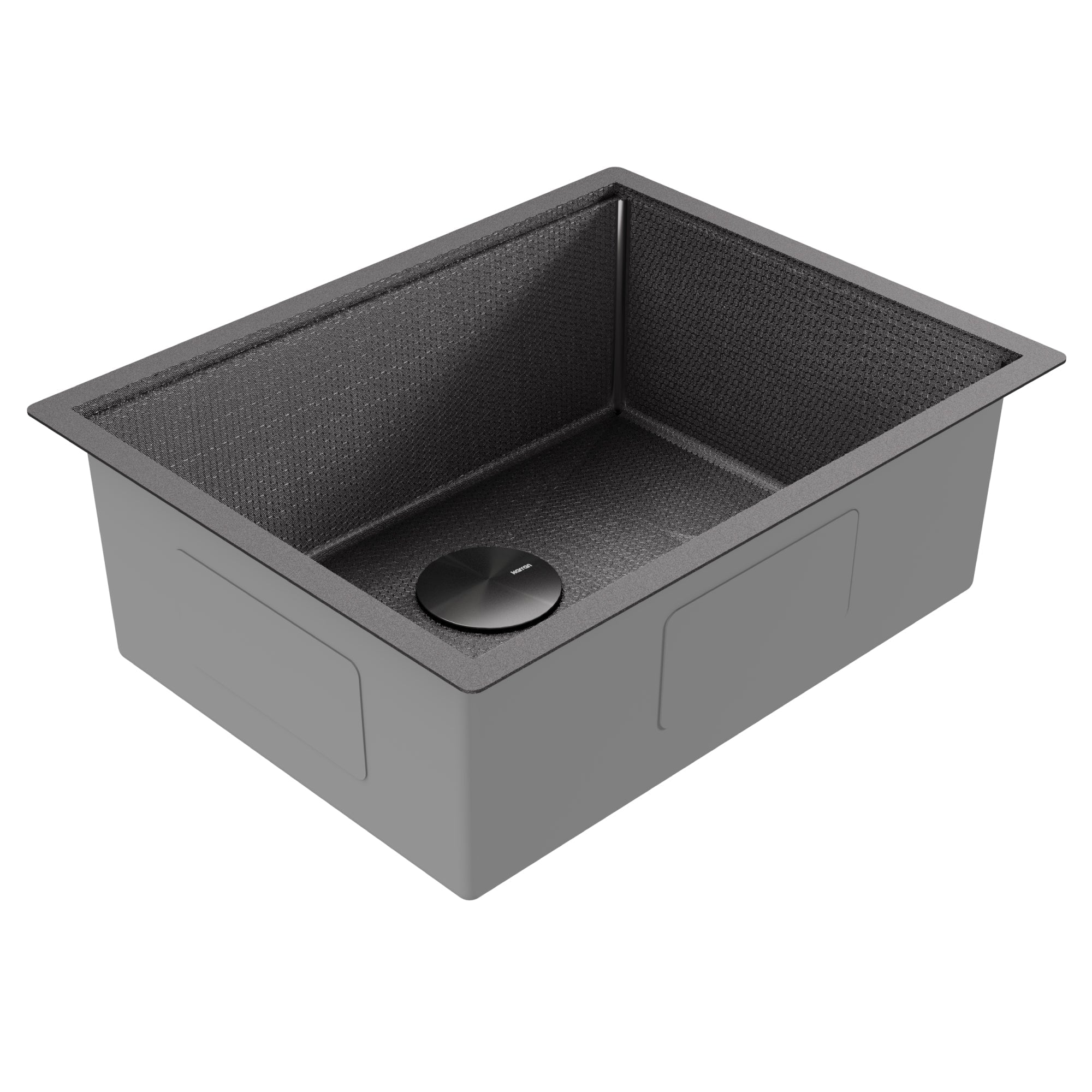 Matrix 24" Undermount Workstation 16 Gauge Single Bowl Stainless Steel Kitchen Sink In Gunmetal Grey with Accessories