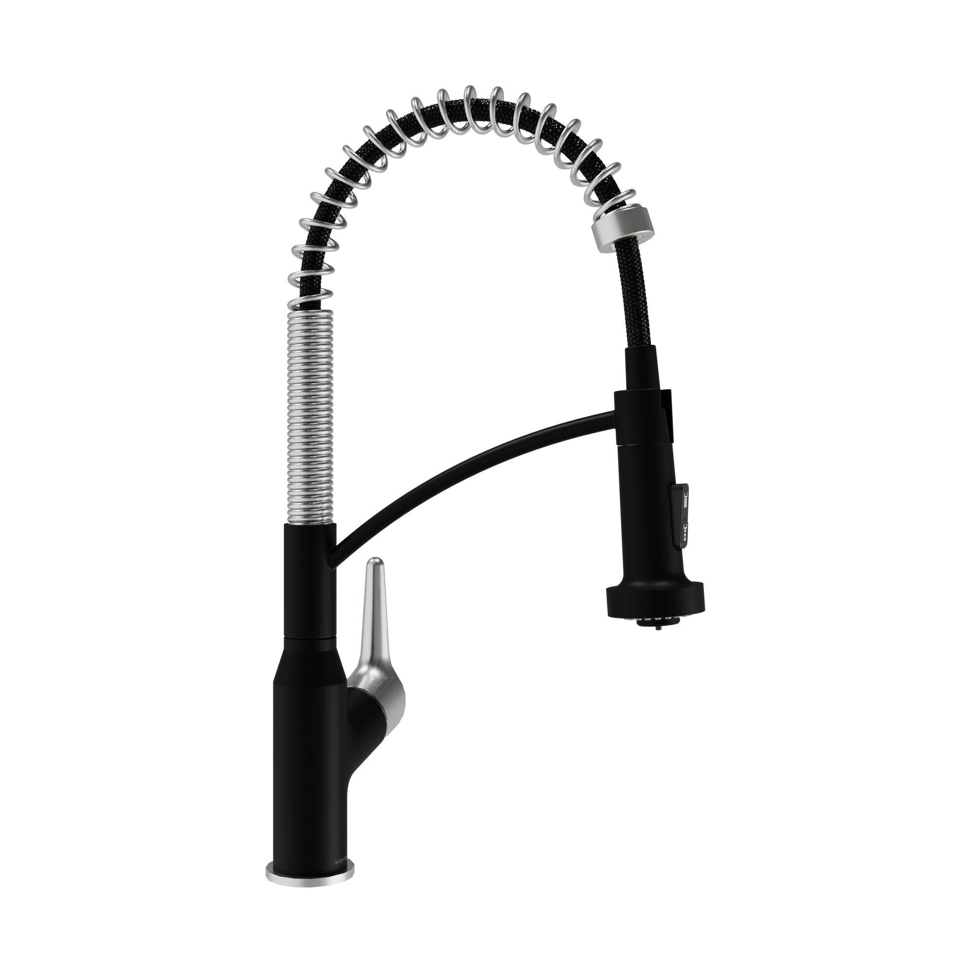 Scottsdale Single Handle Pull-Down Sprayer Commercial Style Kitchen Faucet In Matte Black / Spot-Free Stainless Steel