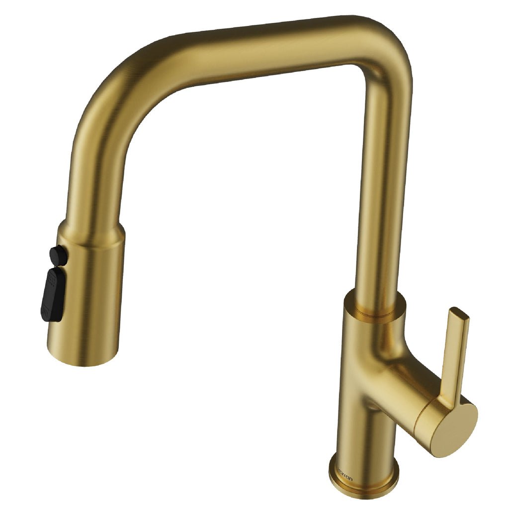 Stalbridge Single Handle Pull-Down Sprayer Kitchen Faucet In Spot-Free Brushed Gold