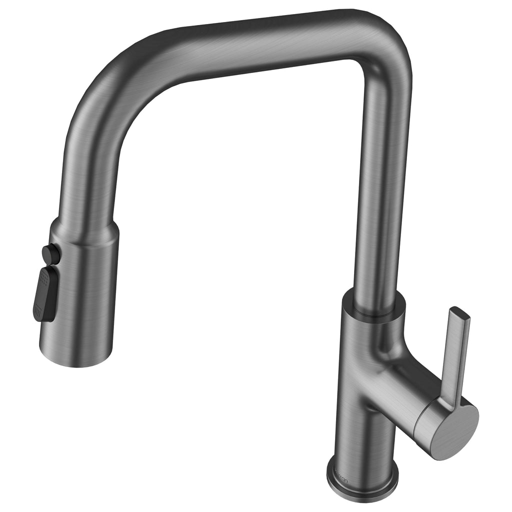 Stalbridge Single Handle Pull-Down Sprayer Kitchen Faucet In Spot-Free Gunmetal Grey