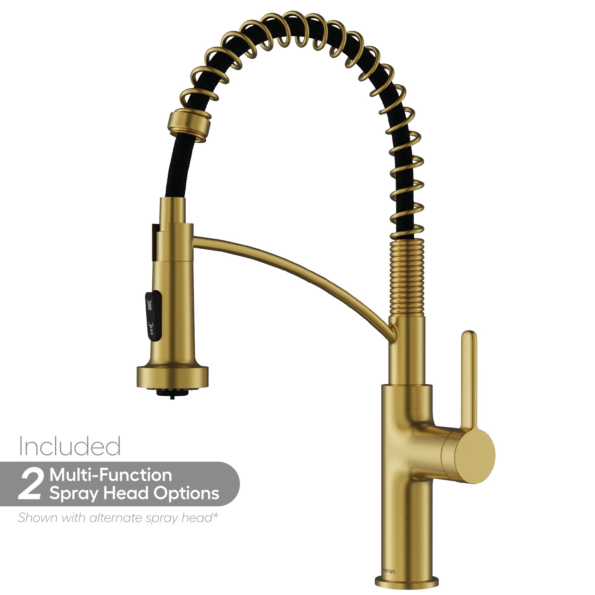 Scottsdale Single Handle Commercial Pull-Down Sprayer Kitchen Faucet In Spot-Free Brushed Gold