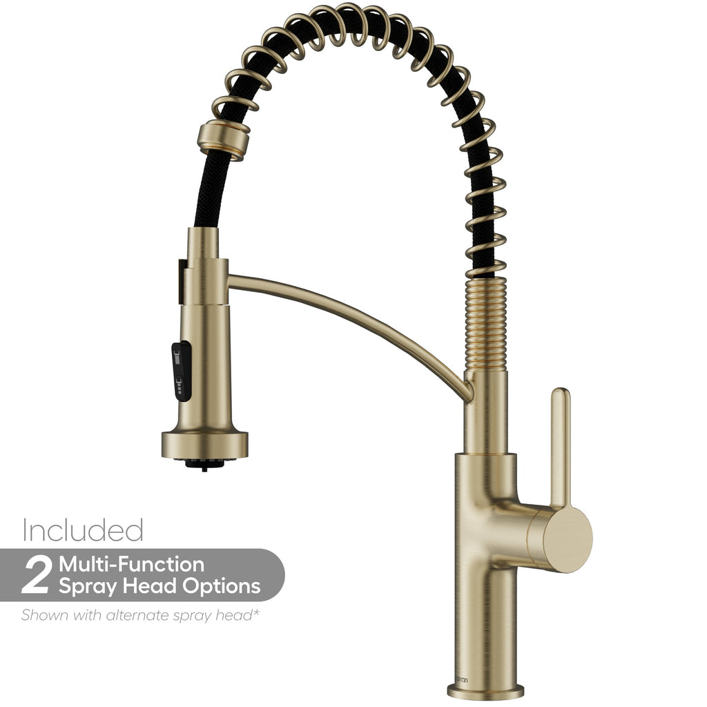 Scottsdale Single Handle Commercial Pull-Down Sprayer Kitchen Faucet In Spot-Free Champagne Bronze