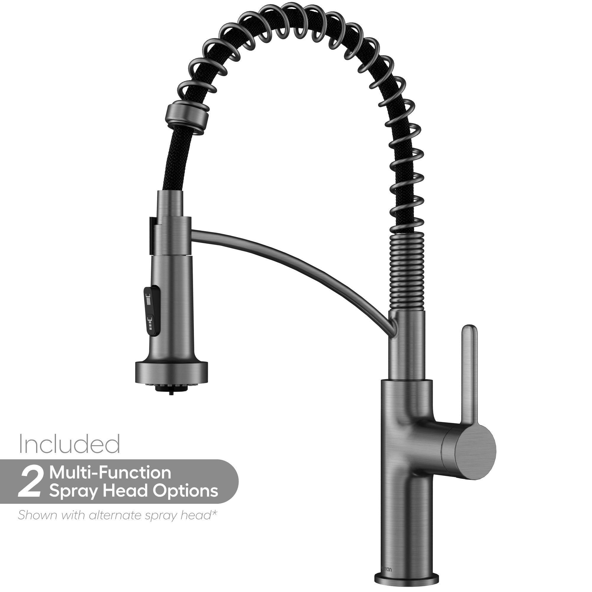 Scottsdale Single Handle Commercial Pull-Down Sprayer Kitchen Faucet In Spot-Free Gunmetal Grey