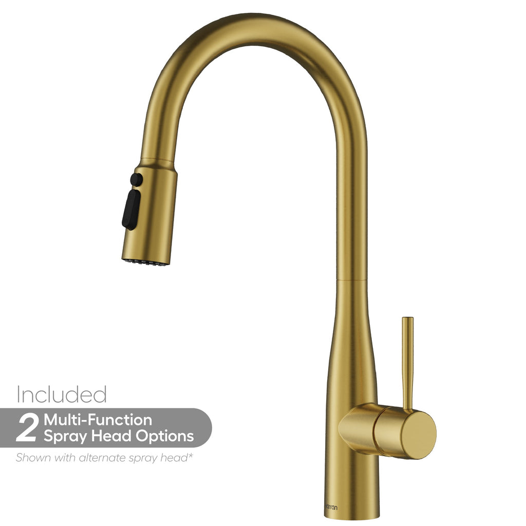 Faraday Pull-Down Sprayer Kitchen Faucet In Spot-Free Brushed Gold
