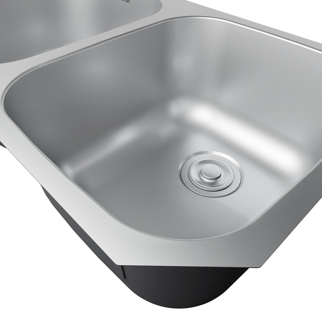 Profile 32" Undermount 18 Gauge Double Bowl Stainless Steel Kitchen Sink with Accessories