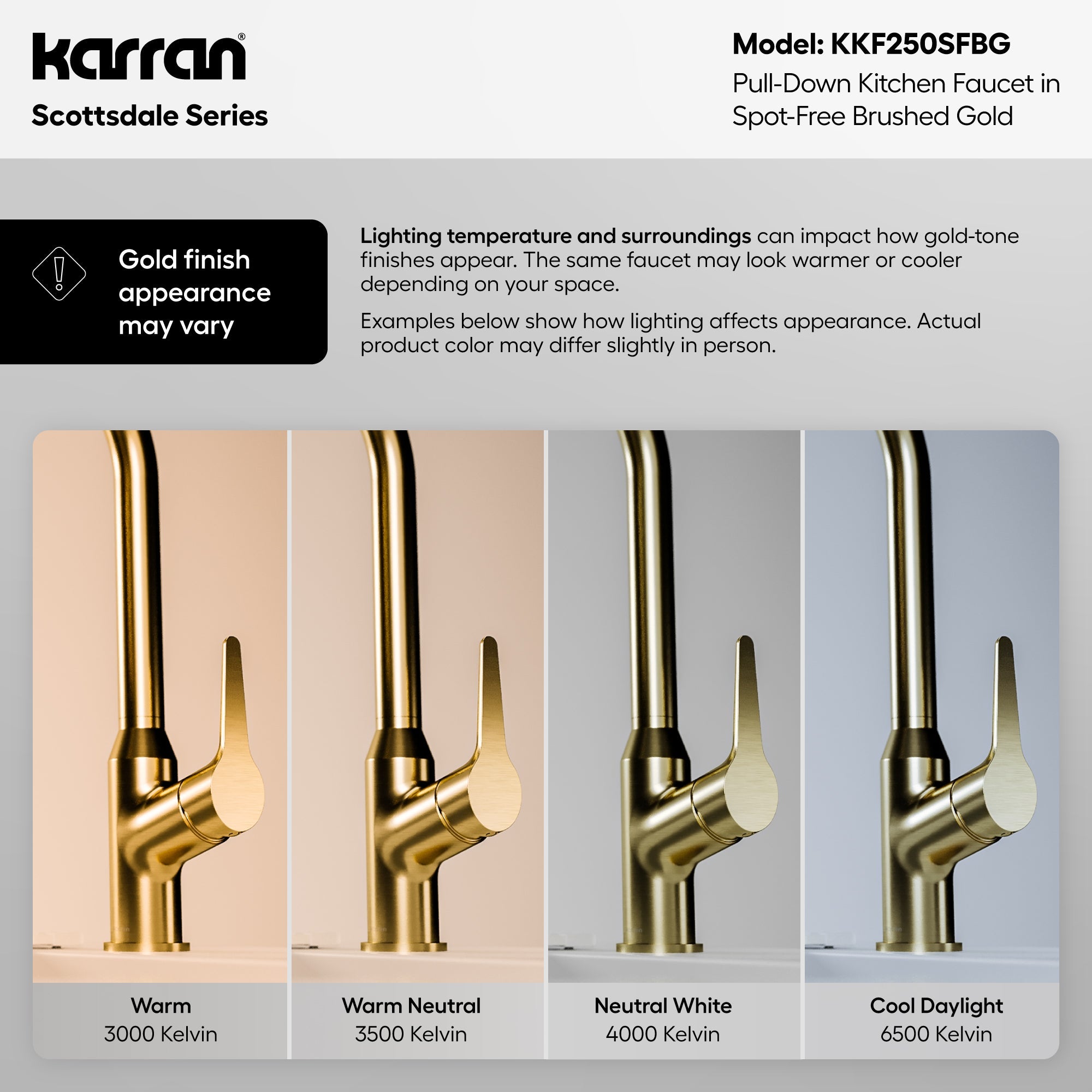 Scottsdale Single Handle Pull-Down Sprayer Kitchen Faucet In Spot-Free Brushed Gold