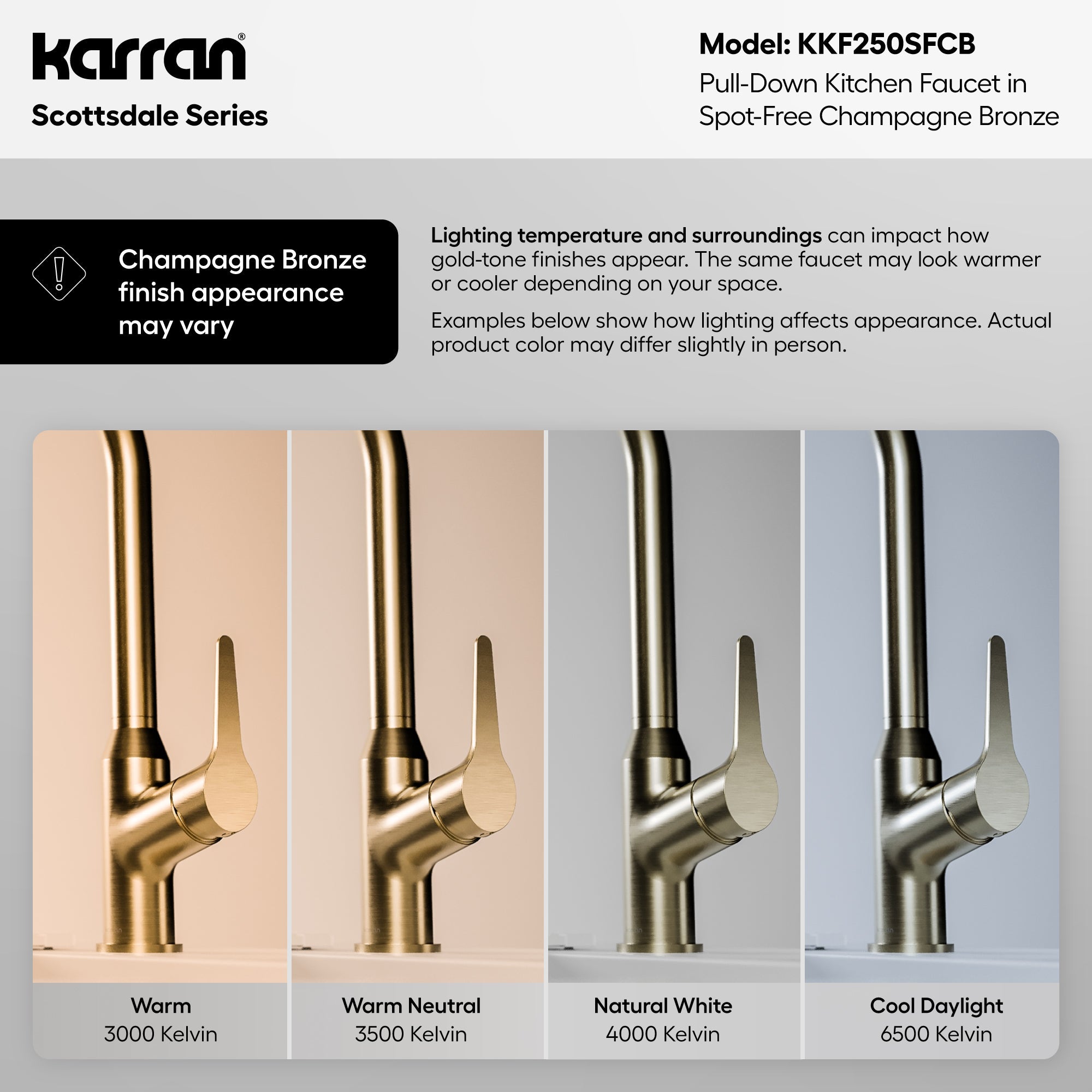 Scottsdale Single Handle Pull-Down Sprayer Kitchen Faucet In Spot-Free Champagne Bronze