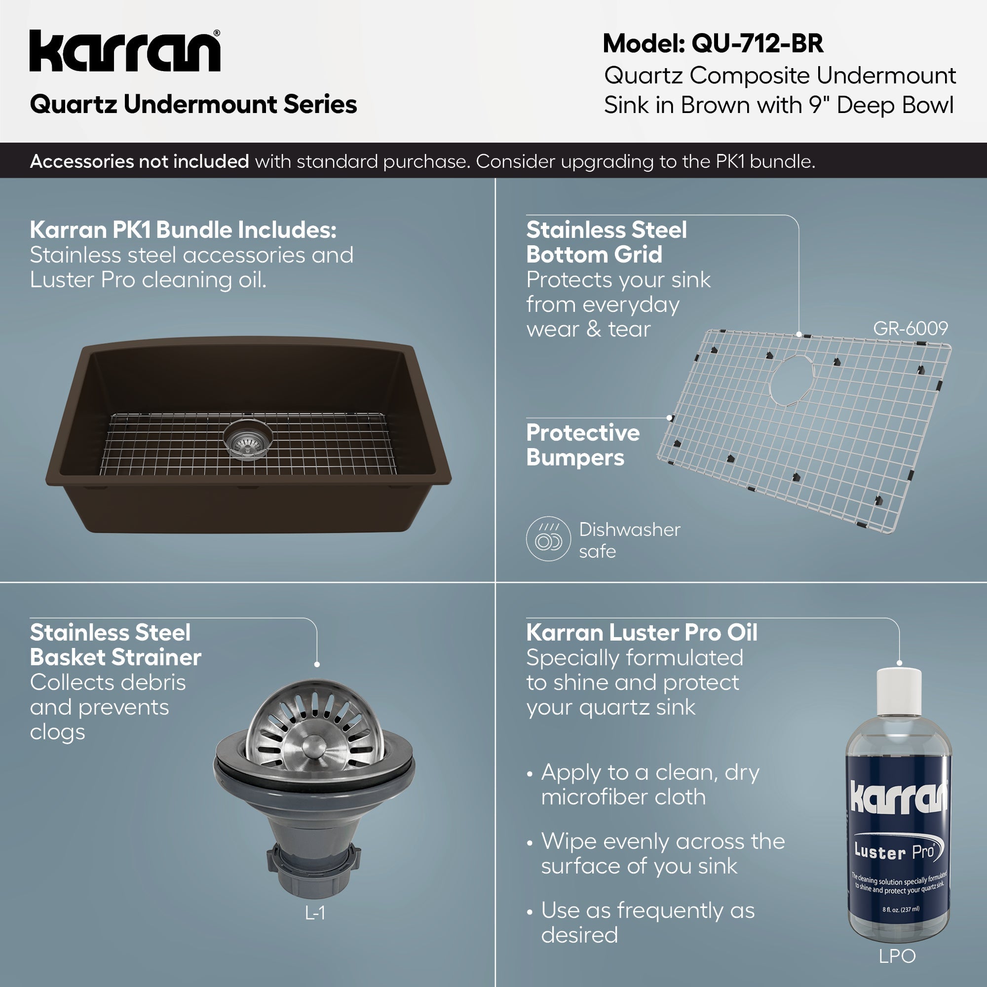 32-1/2" Undermount Large Single Bowl Quartz Composite Kitchen Sink In Brown
