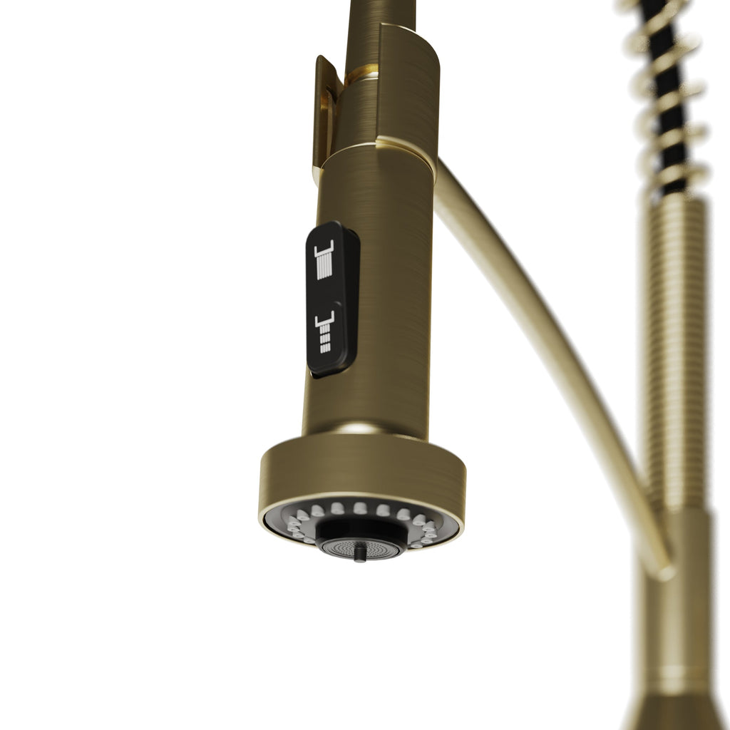 Scottsdale Single Handle Pull-Down Sprayer Commercial Style Kitchen Faucet In Spot-Free Brushed Gold