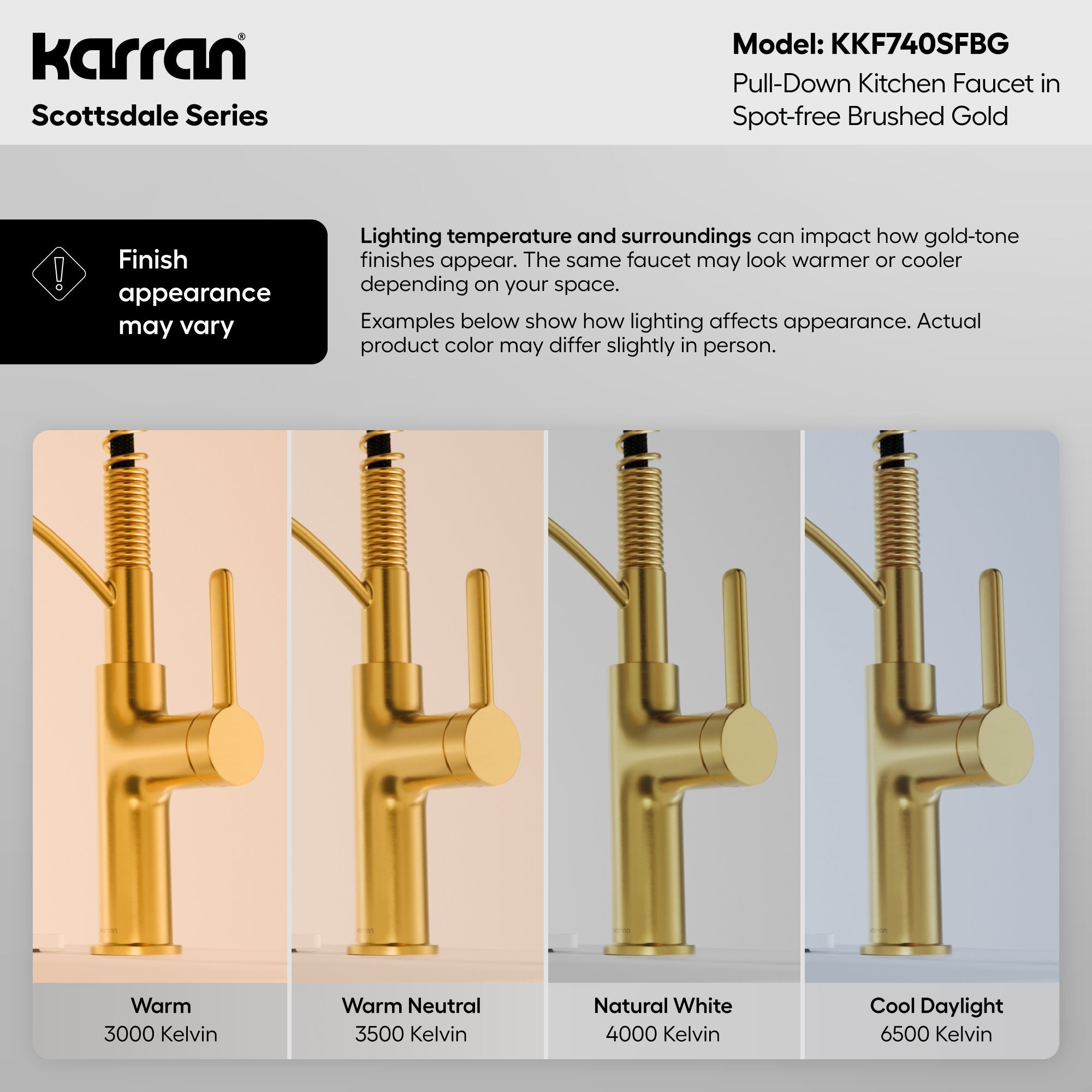 Scottsdale Single Handle Commercial Pull-Down Sprayer Kitchen Faucet In Spot-Free Brushed Gold