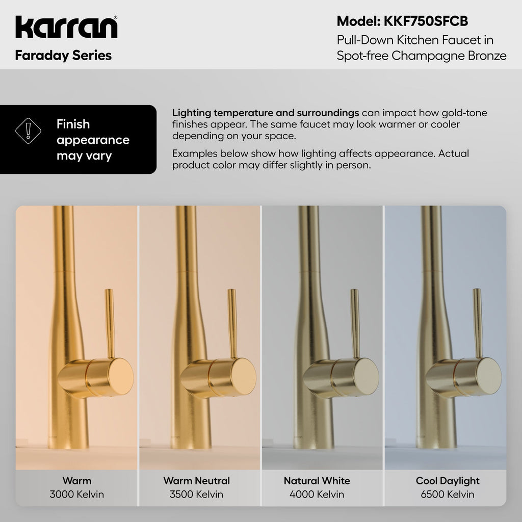 Faraday Pull-Down Sprayer Kitchen Faucet In Spot-Free Champagne Bronze