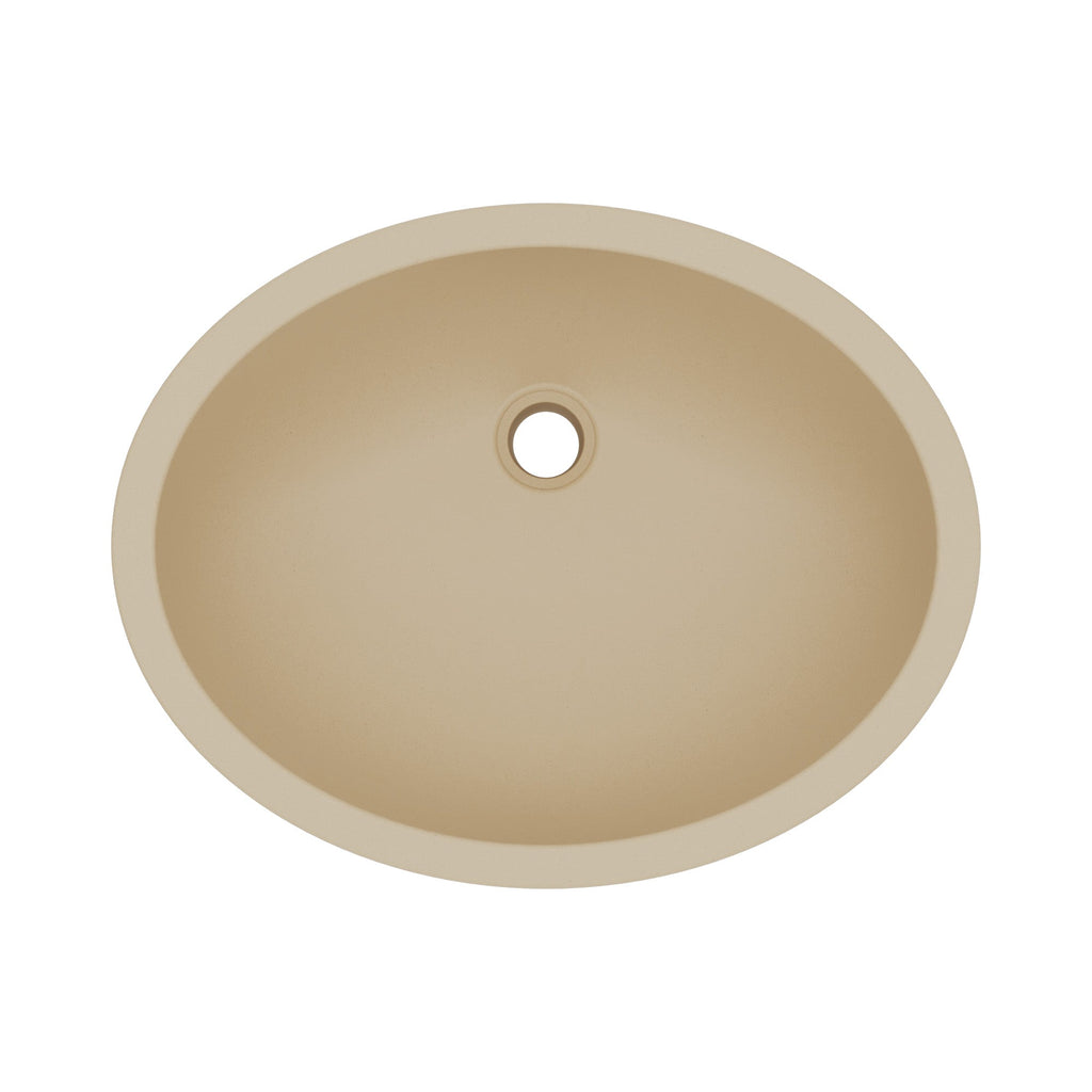 19" Seamless Undermount Quartz Composite Bathroom Sink In Bisque
