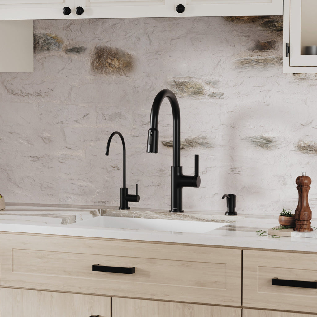 24-3/8" Undermount Single Bowl Quartz Composite Kitchen Sink Kit In White